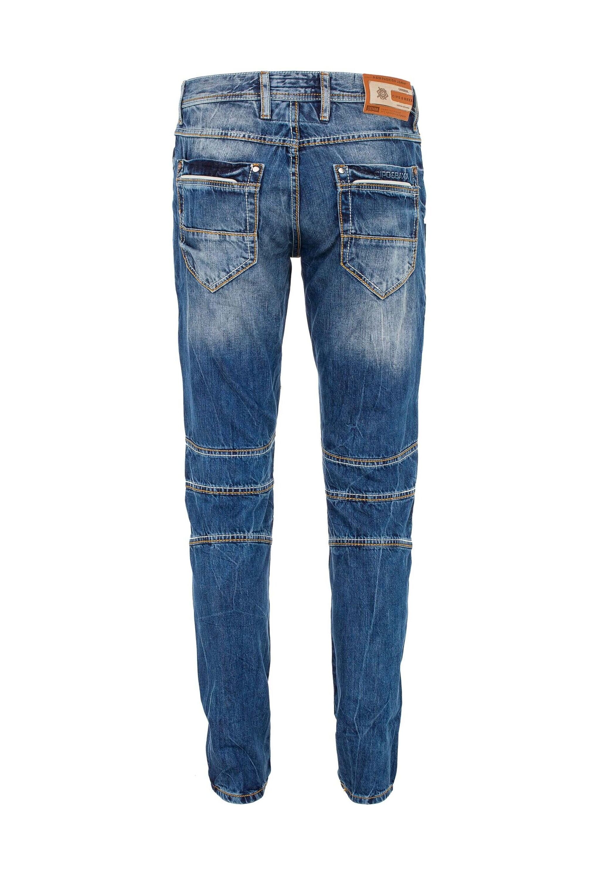 Cipo & Baxx Tapered-fit-Jeans »Jeans«, mit Kontrastnähten und Seitentaschen, CD-391