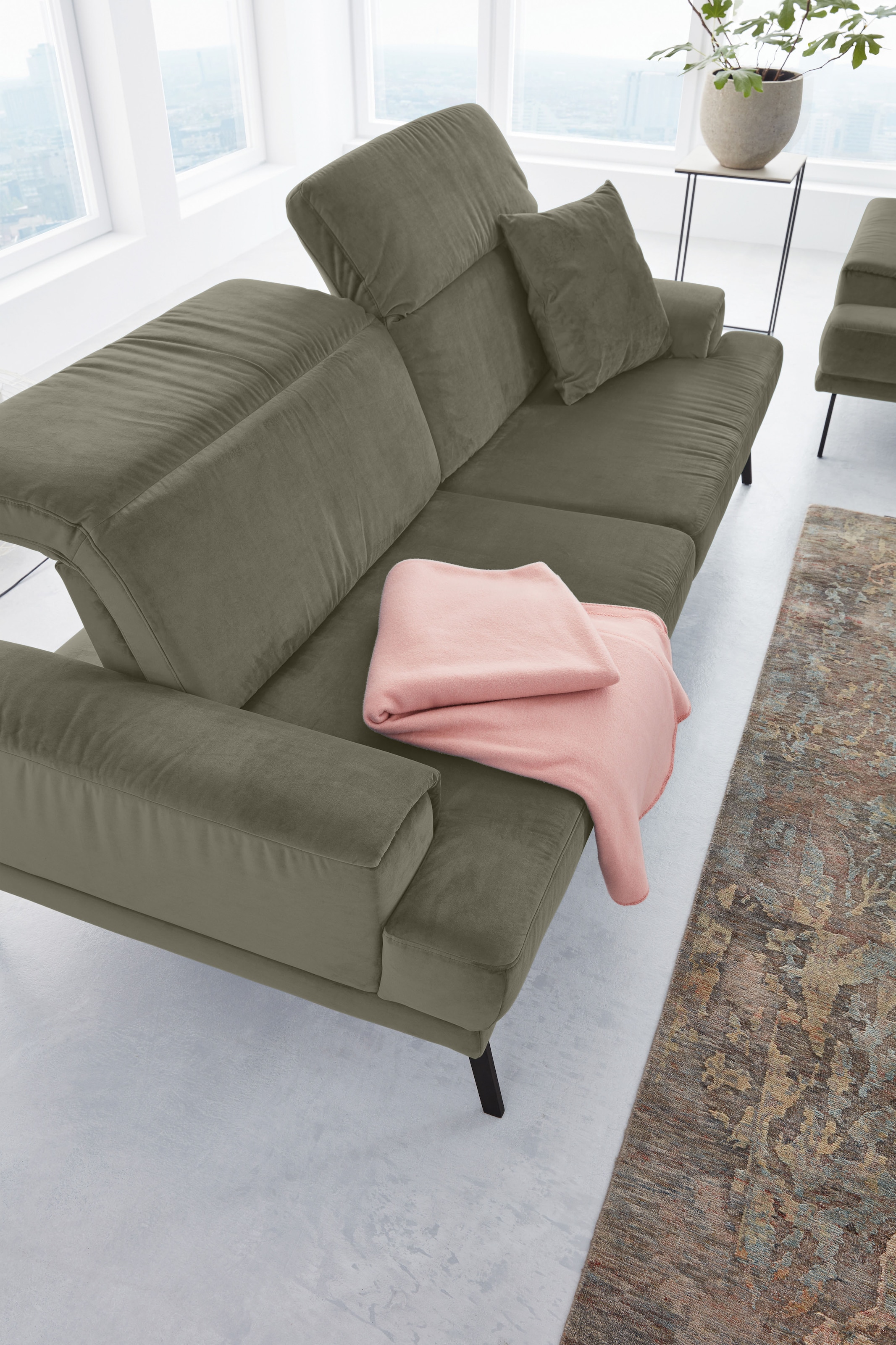 Musterring 3-Sitzer »MR 4580«, inkl. Kopf- und Sitztiefenverstellung, Fuß schwarz, B228 x T103 cm
