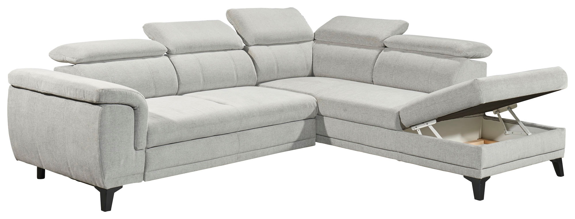 ED EXCITING DESIGN Ecksofa »Albany L-Form«, (2 St.), frei stellbar, Bettfunktion und Bettkasten, inkl. Kopfteilverstellung