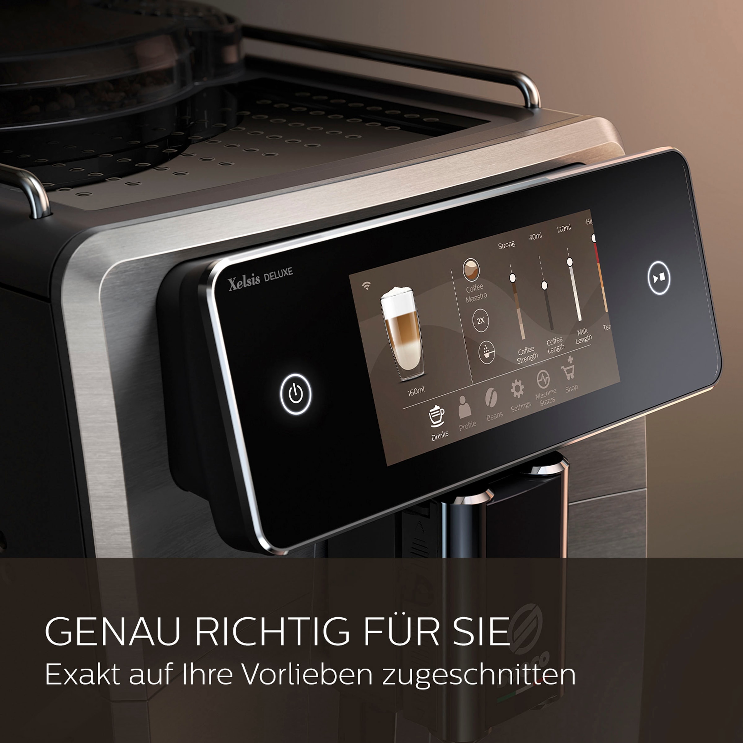 Saeco Kaffeevollautomat »Saeco Xelsis Deluxe SM8785/00« 22 Kaffeespezialitäten, 8 Benutzerprofilen und 5" Touchscreen