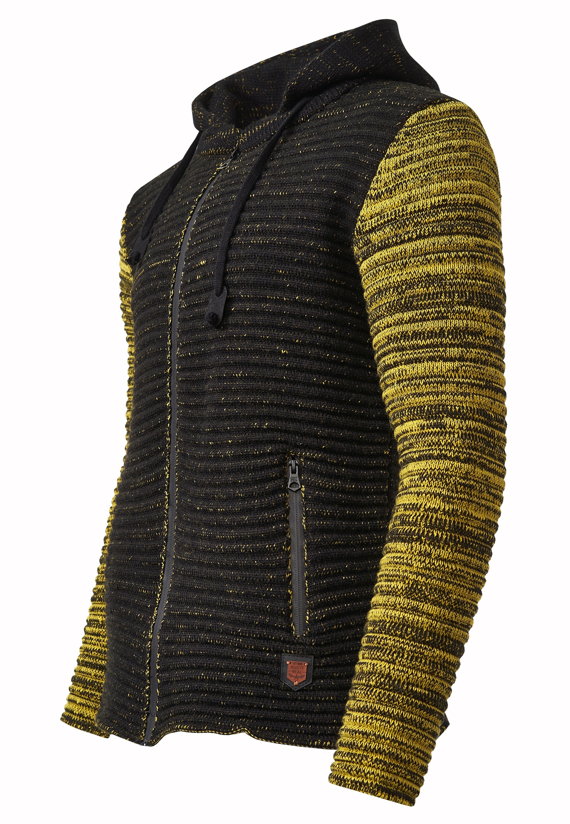 Rusty Neal Strickjacke, mit kuscheliger Kapuze