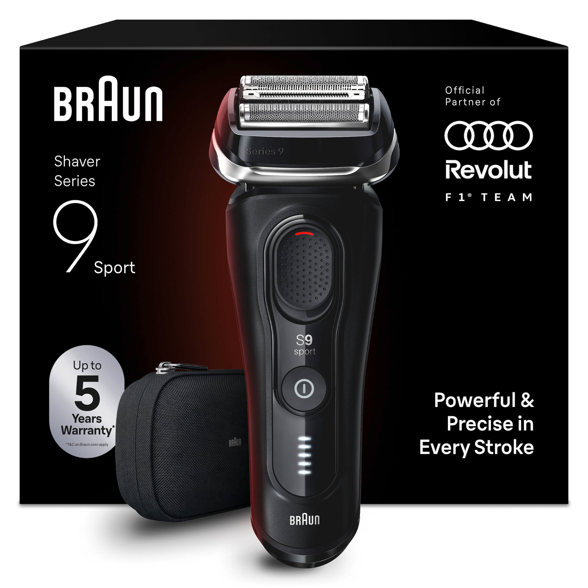 Braun Elektrorasierer »Series 9 Sport 9110s« SmartClean-Plus-Reinigungsstation integrierter Präzisionstrimmer 4+1 Präzisionskopf, SensoAdapt, 60 Min., Nass & Trocken, Schwarz
