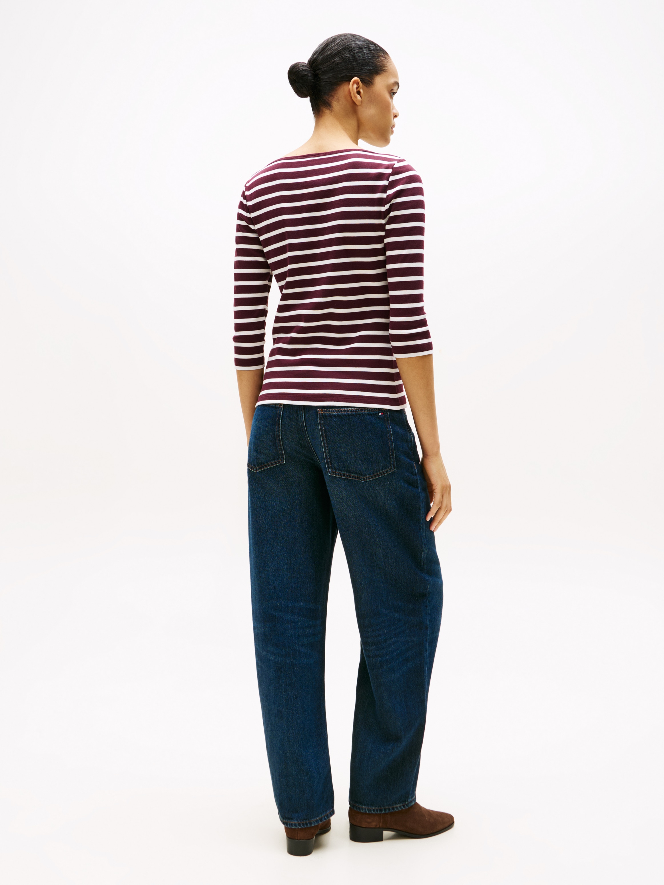 Tommy Hilfiger 3/4-Arm-Shirt »NEW CODY SLIM BOAT-NK 3/4SLV mit U-Boot und Streifen«, gestreift, casual, slim fit, Baumwolle, U-Boot-Ausschnitt