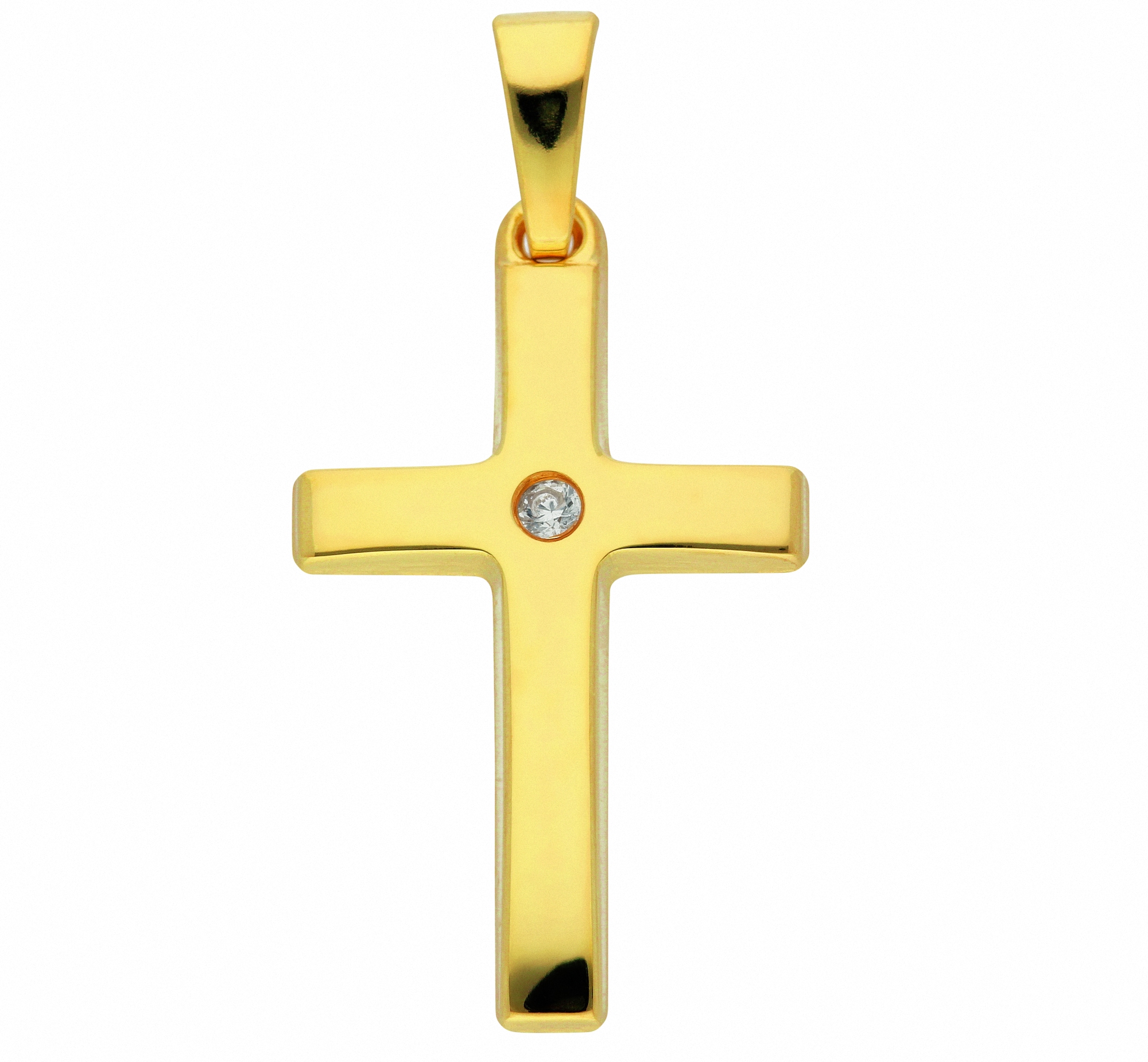 Adelia´s Kette mit Anhänger »333 Gold Kreuz Anhänger mit Zirkonia«,  Schmuckset - Set mit Halskette bestellen | BAUR