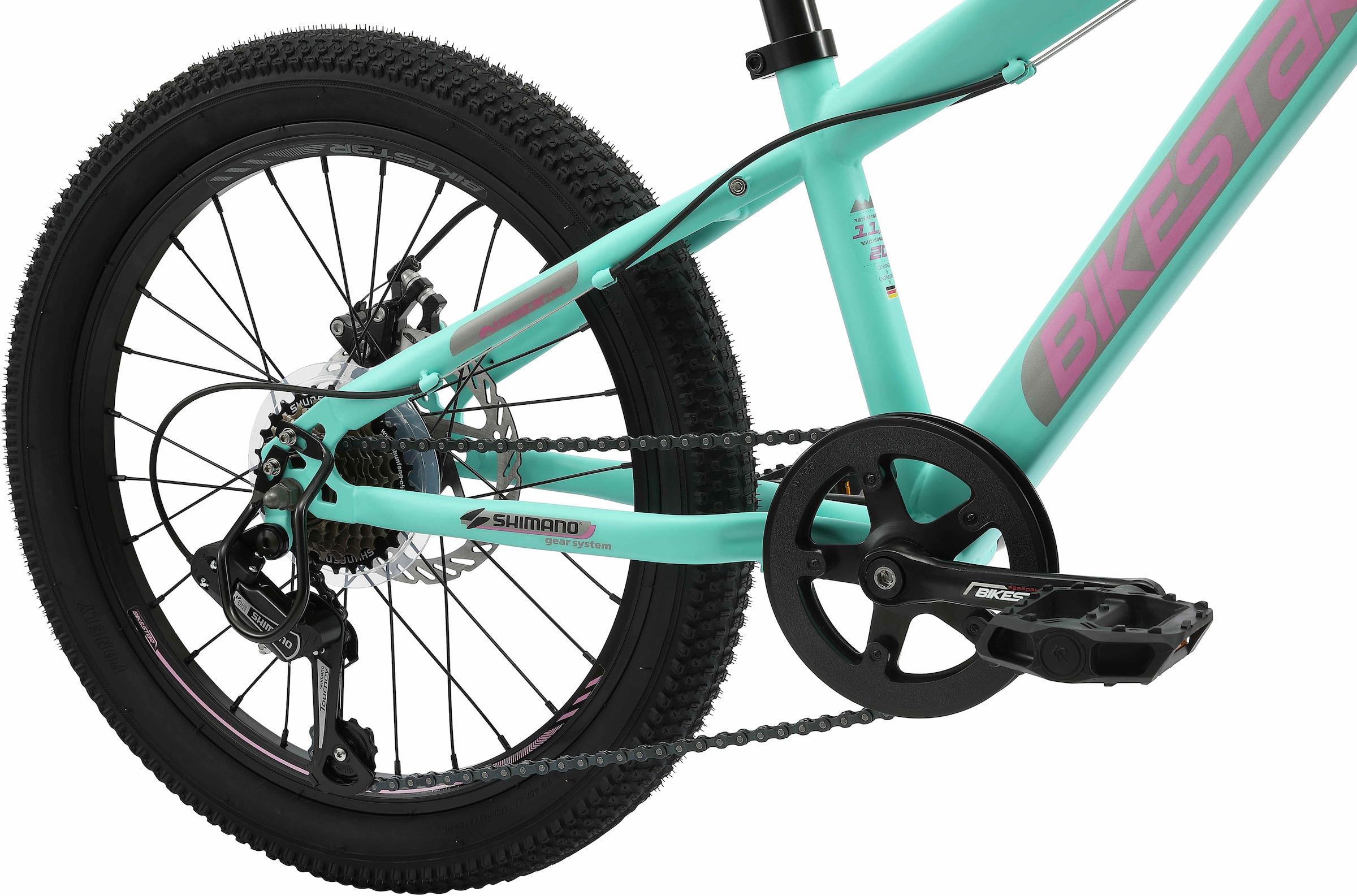 Bikestar Jugendfahrrad, 7 Gang, Shimano, RD-TY21 Schaltwerk, Kettenschaltung