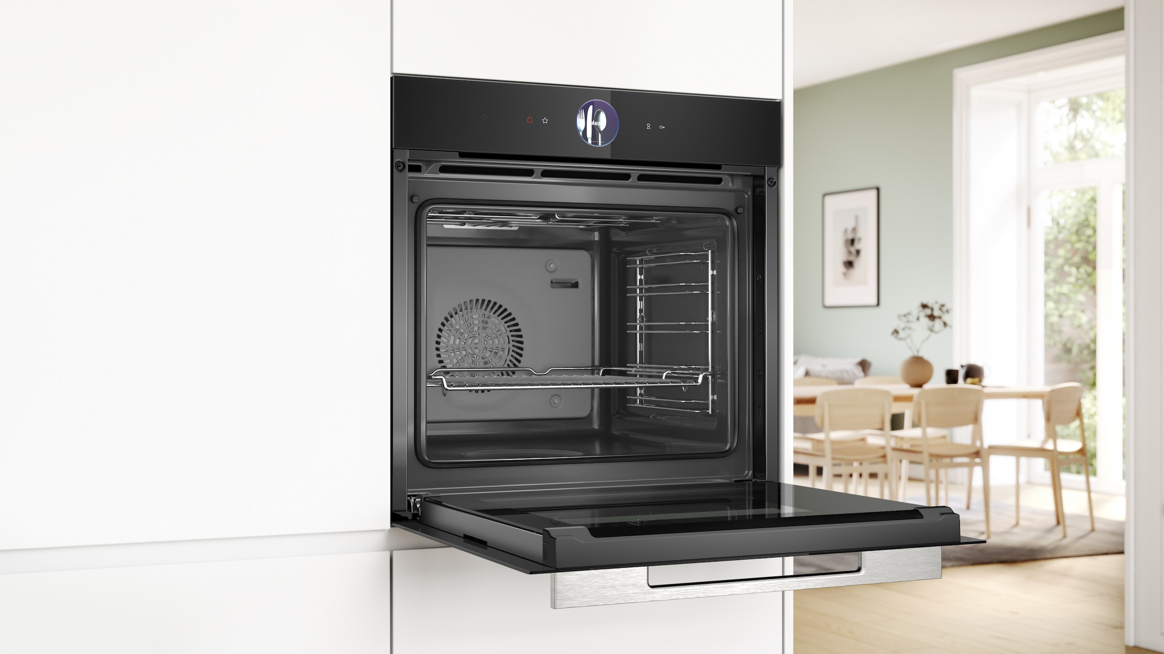 BOSCH Backofen Serie 8 »HBG7363B1« mit Teleskopauszug nachrüstbar Innovativer digitaler Bedienring & praktische Abschaltautomatik