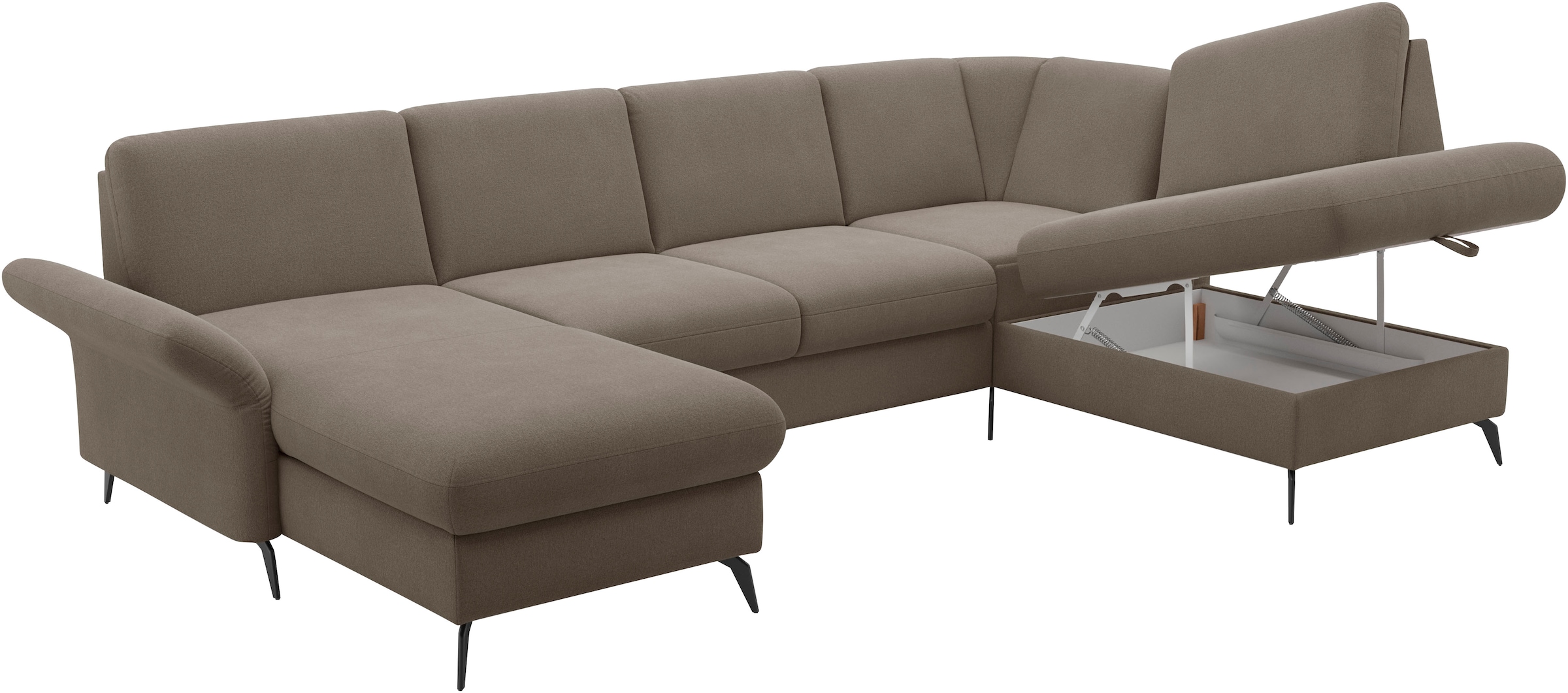 Home affaire Wohnlandschaft »Rochelle«, optional: Armteilverstellung, klappbar, Bettkasen