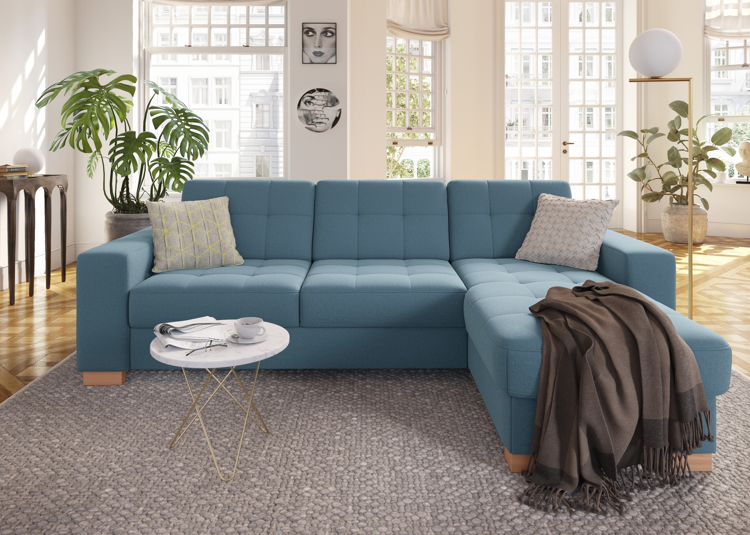 sit&more Ecksofa »Quincy L-Form«, wahlweise mit Bettfunktion und Bettkasten