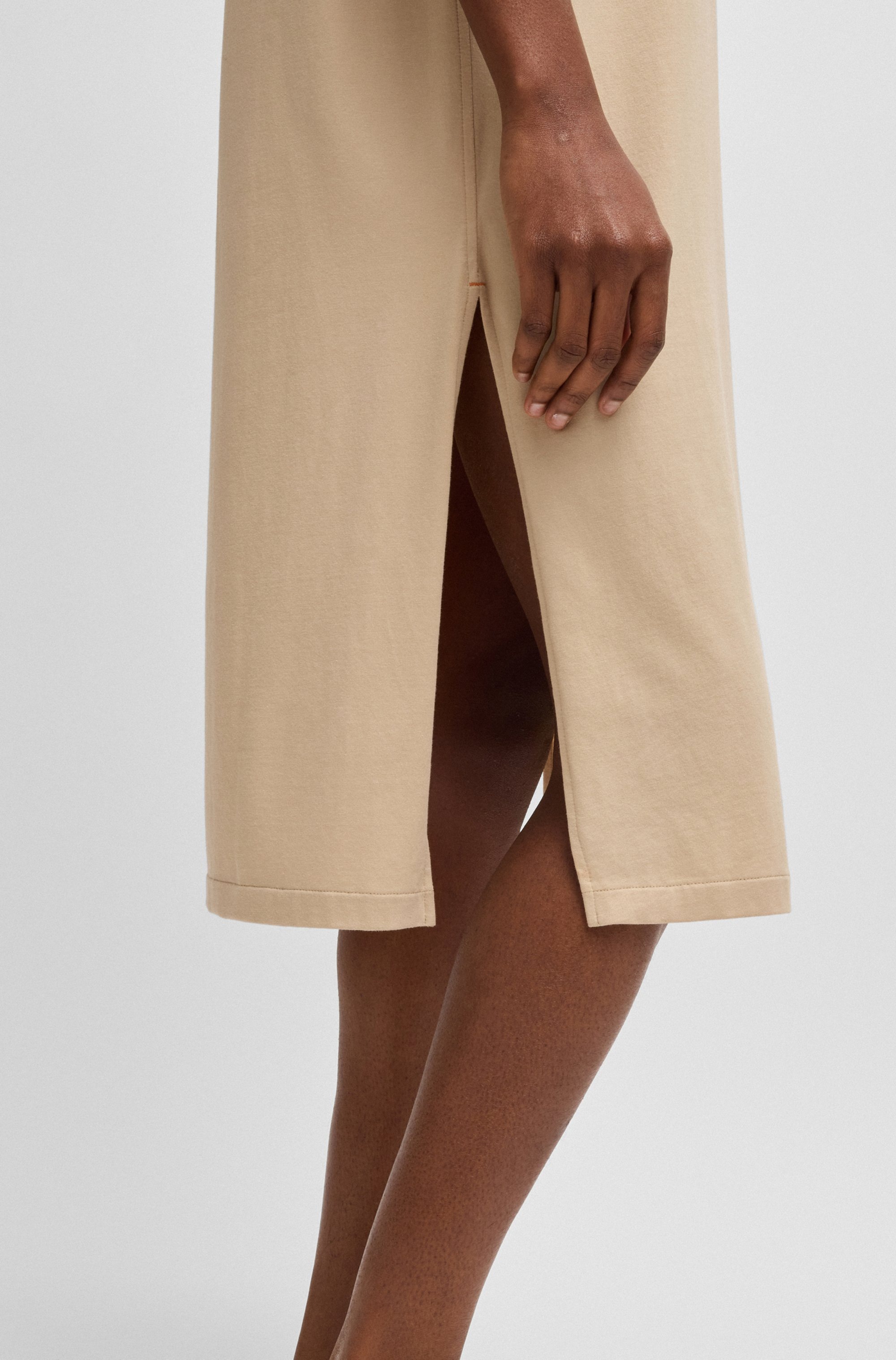 Thumbnail - BOSS ORANGE Jerseykleid "Edress Premium Damenmode" mit Schlitzen, Logoschriftzug