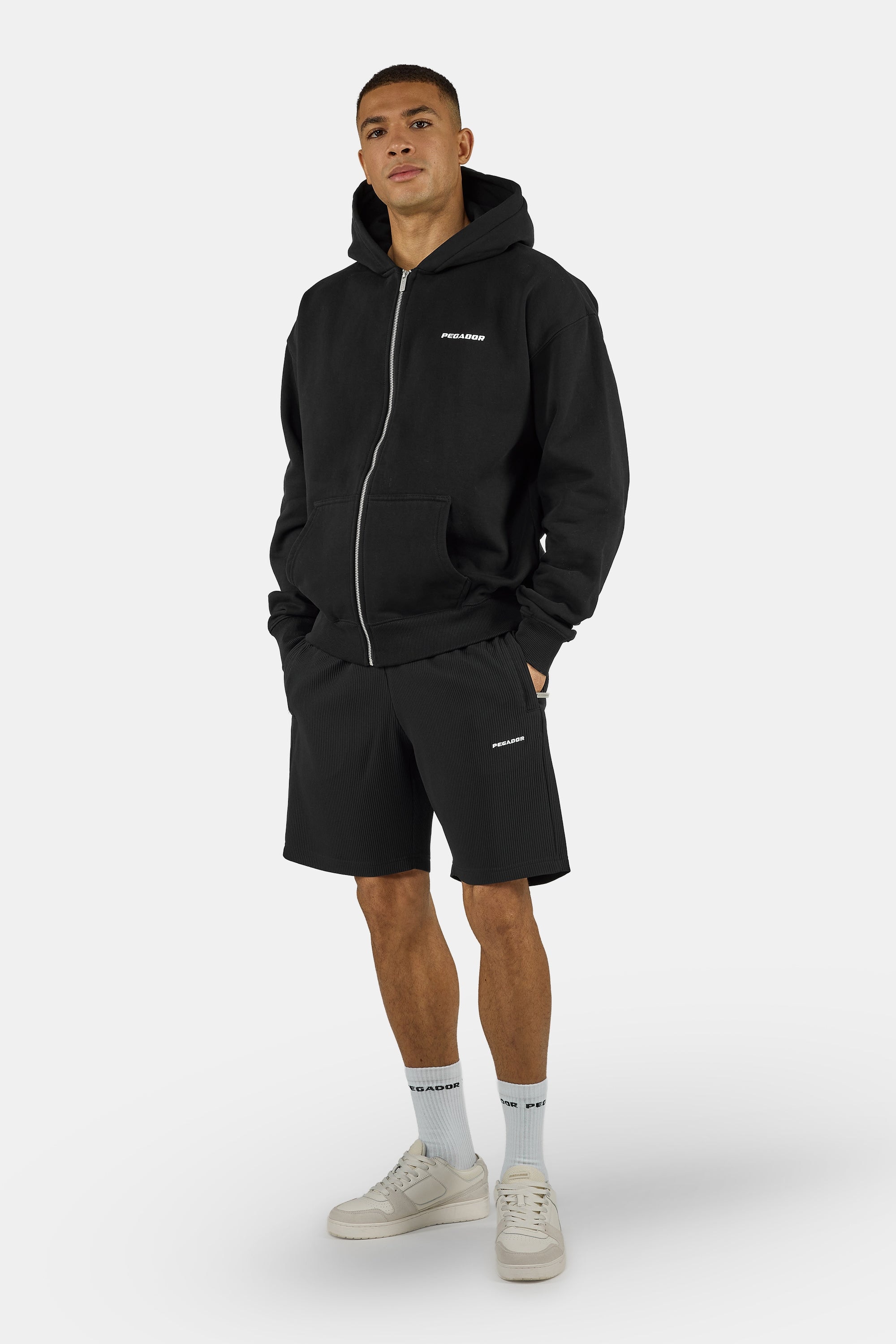 PEGADOR Shorts »TROY PLISSEE SHORTS«  Baumwollmischung, regular fit