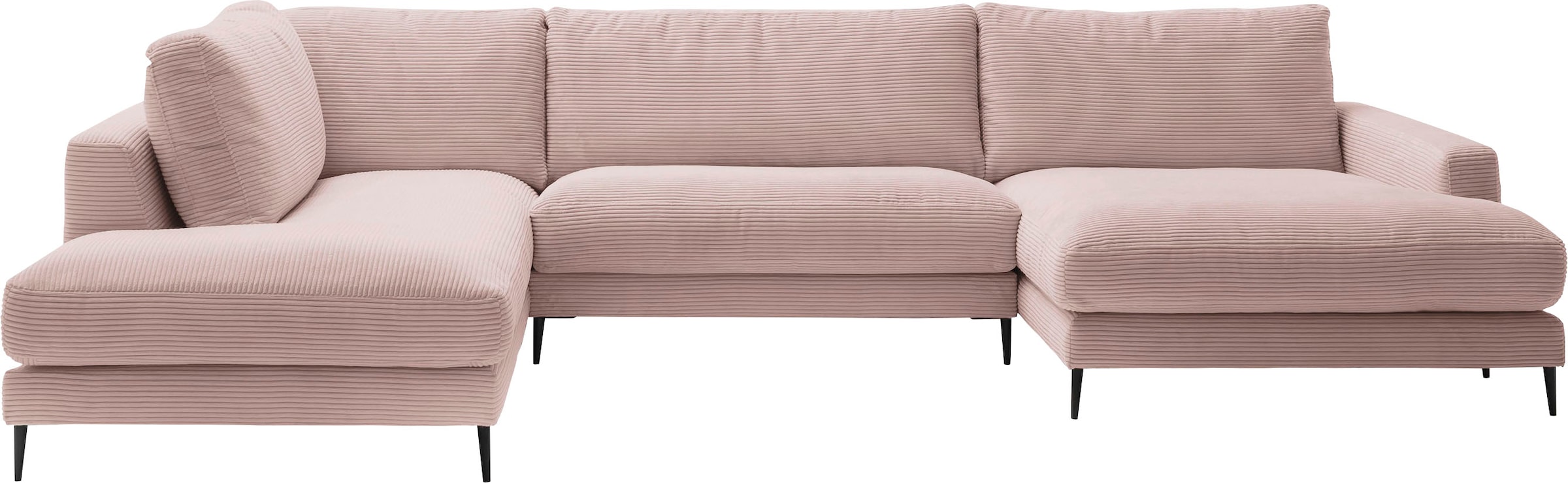 Wohnlandschaft HOME AFFAIRE, B:341cm H:84cm T:223cm, rosa, 88% Polyester, 12% Polyacryl, Sofas, "Downtown XXL B/T/H: 341/223/84 cm Loungemöbel zum