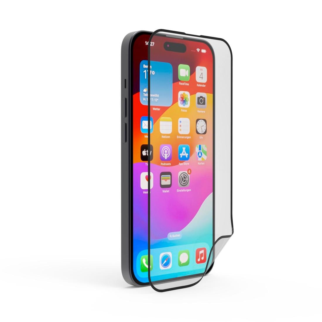Hama Displayschutzglas »Panzerglas Hiflex Eco für Apple iPhone 15 Pro Max, Full-Cover flexibel«, für Apple iPhone 15 Pro Max