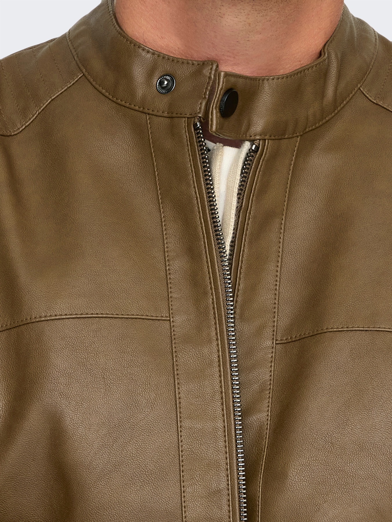 ONLY & SONS Bikerjacke »MIKE PU RACER JACKET«, ohne Kapuze