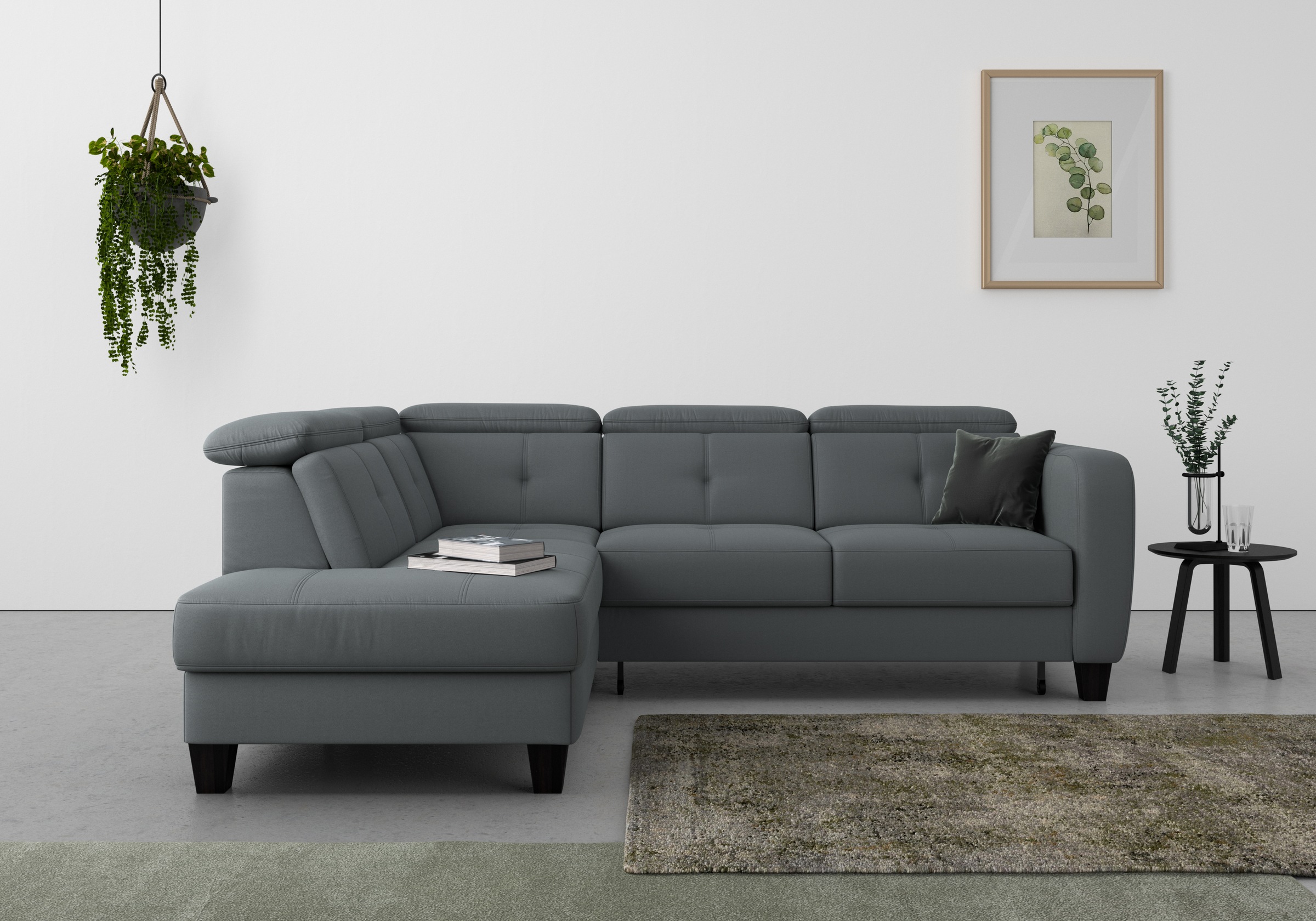 sit&more Ecksofa "Belluci L-Form" inklusive Federkern, wahlweise mit Schlaffunktion und Bettkasten