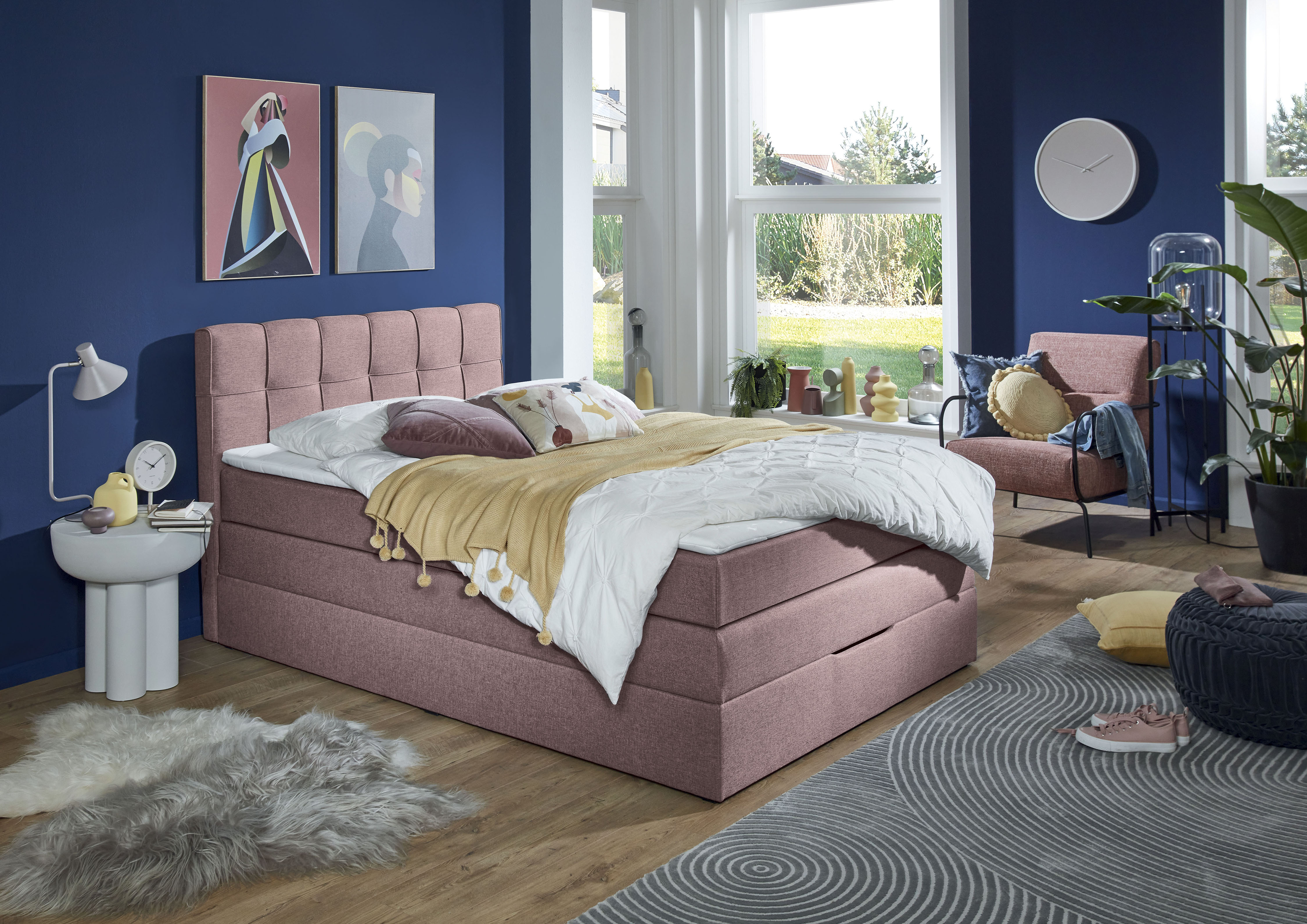 Home affaire Boxspringbett "Fornoli" inkl. Topper und Bettkasten, H3 in zwei Matratzenarten