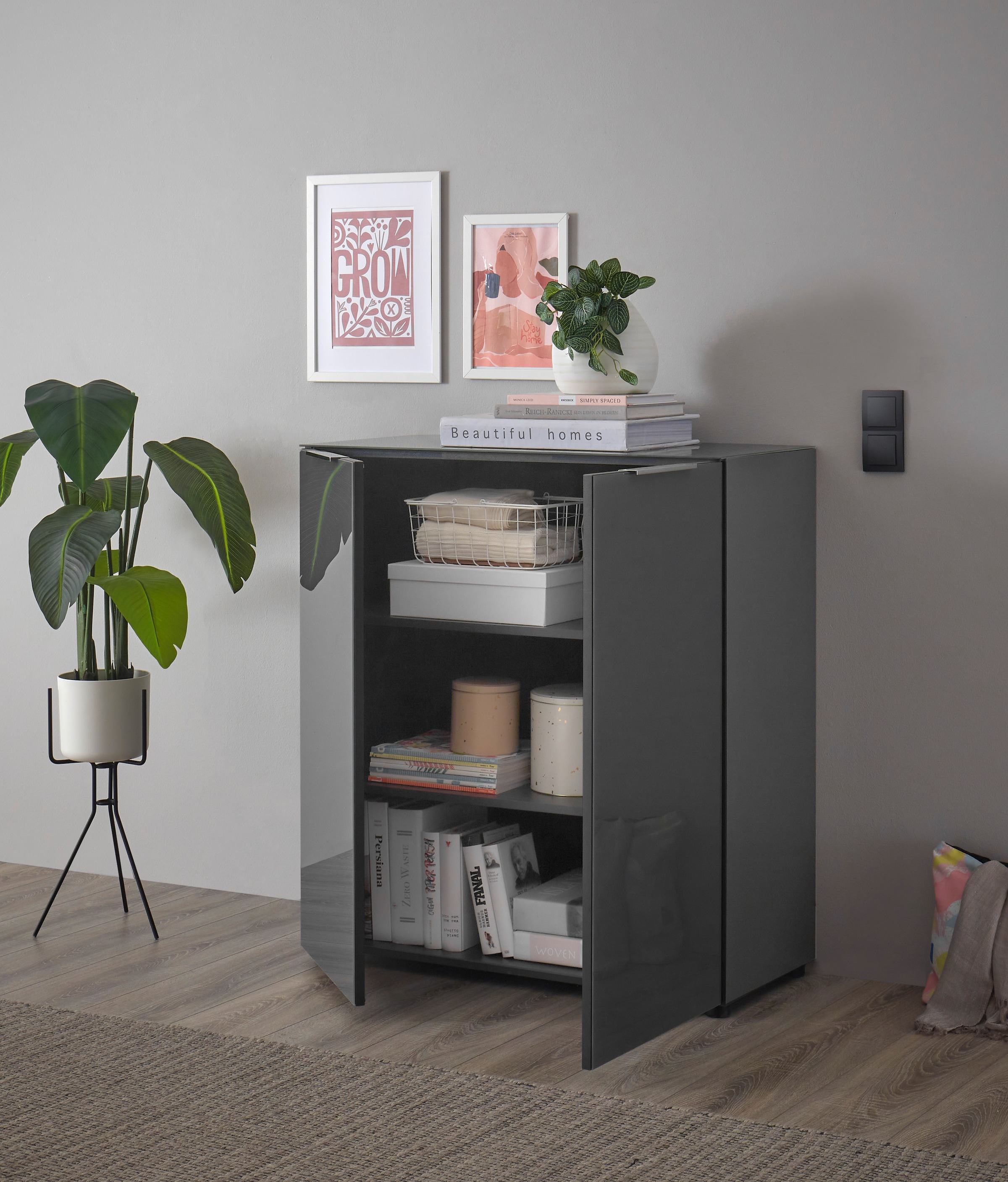 HBZ Kommode »Santorin, BxHxT 90x99x40 cm«, (1 St.), Breite 90cm, Softclose für Türen, Melaminbeschichtung