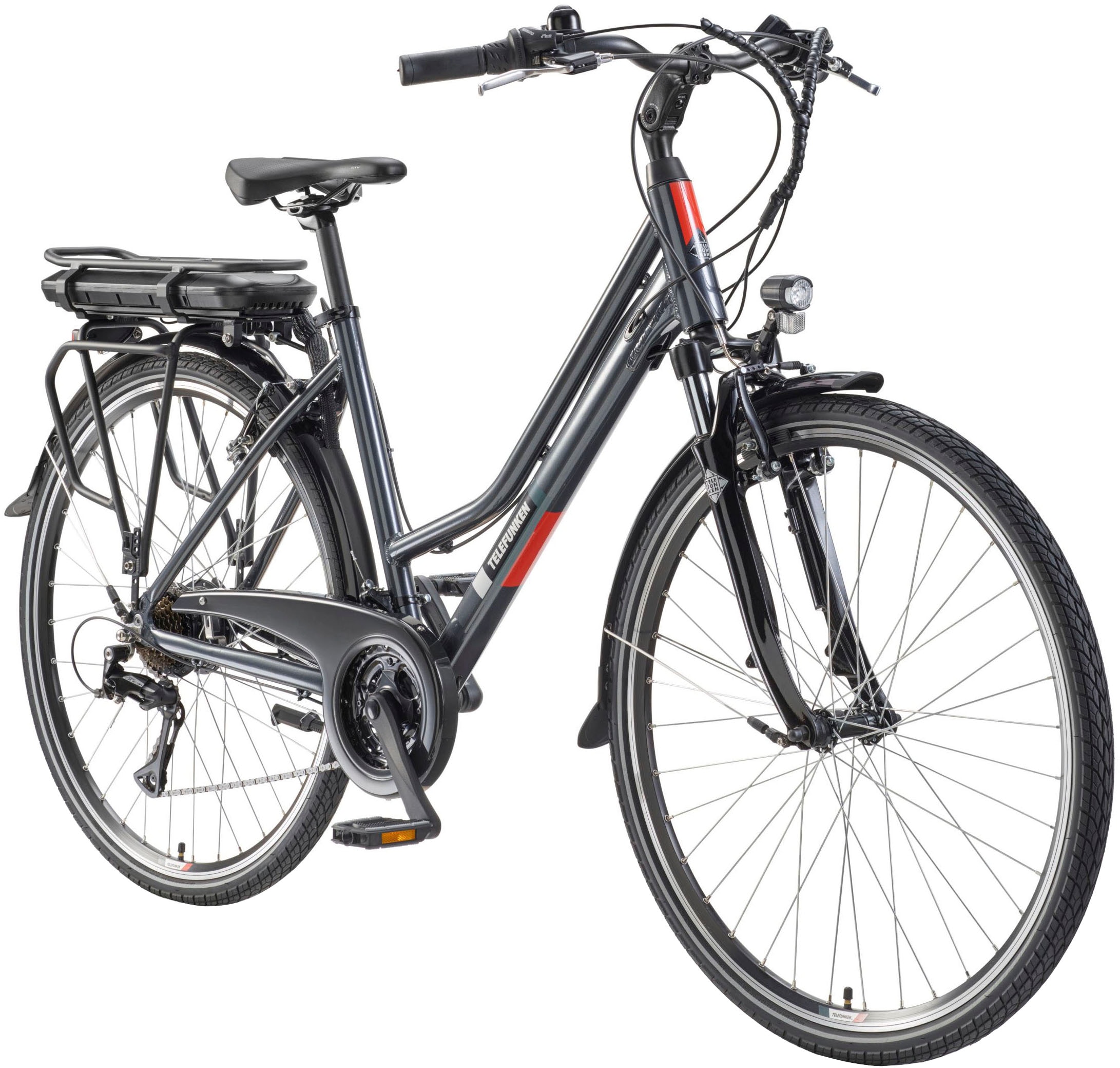 Telefunken E-Bike »E-Trekking Expedition XT485 Damen«, 21 Gang, Shimano, Acera, Heckmotor 250 W, Pedelec, Elektrofahrrad, Trekkingrad, Damen, innerhalb StVZO, 28 Zoll