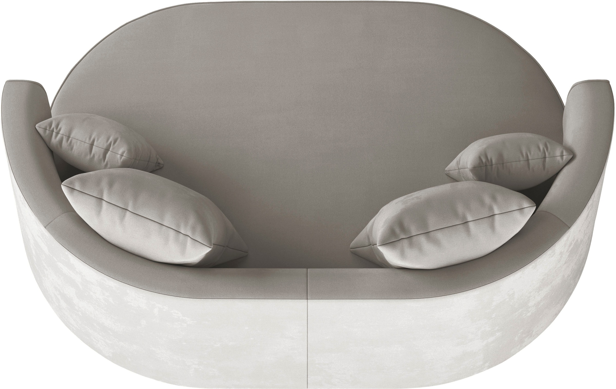 LeGer Home by Lena Gercke 2,5-Sitzer »ISALIE, rundes Loungesofa, mit Kissen, perfekt gepolstert«, moderne Stoffe, mit 4 Zierkissen, extra große Sitzfläche