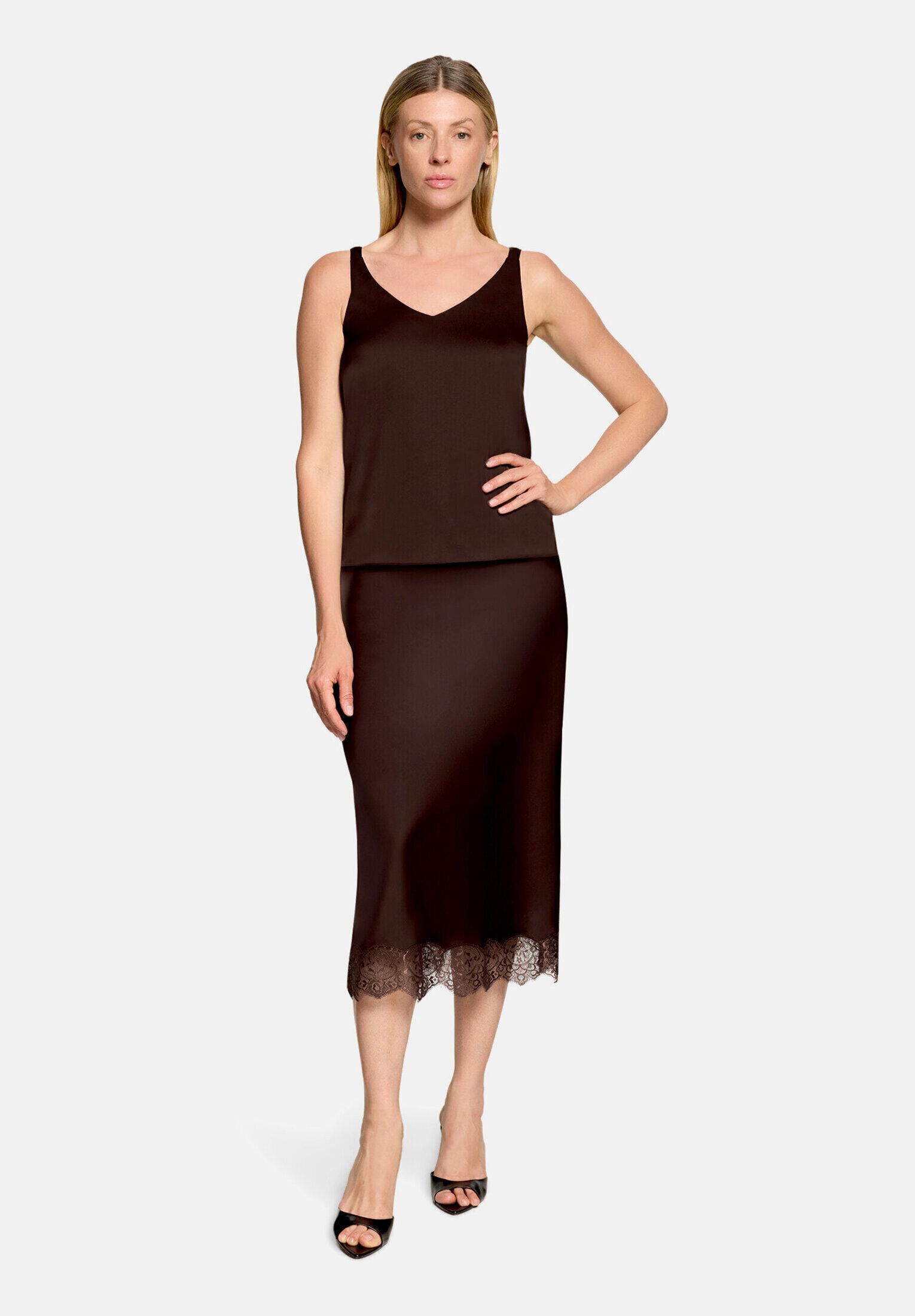 Vera Mont Satinbluse "Damen mit V-Ausschnitt"