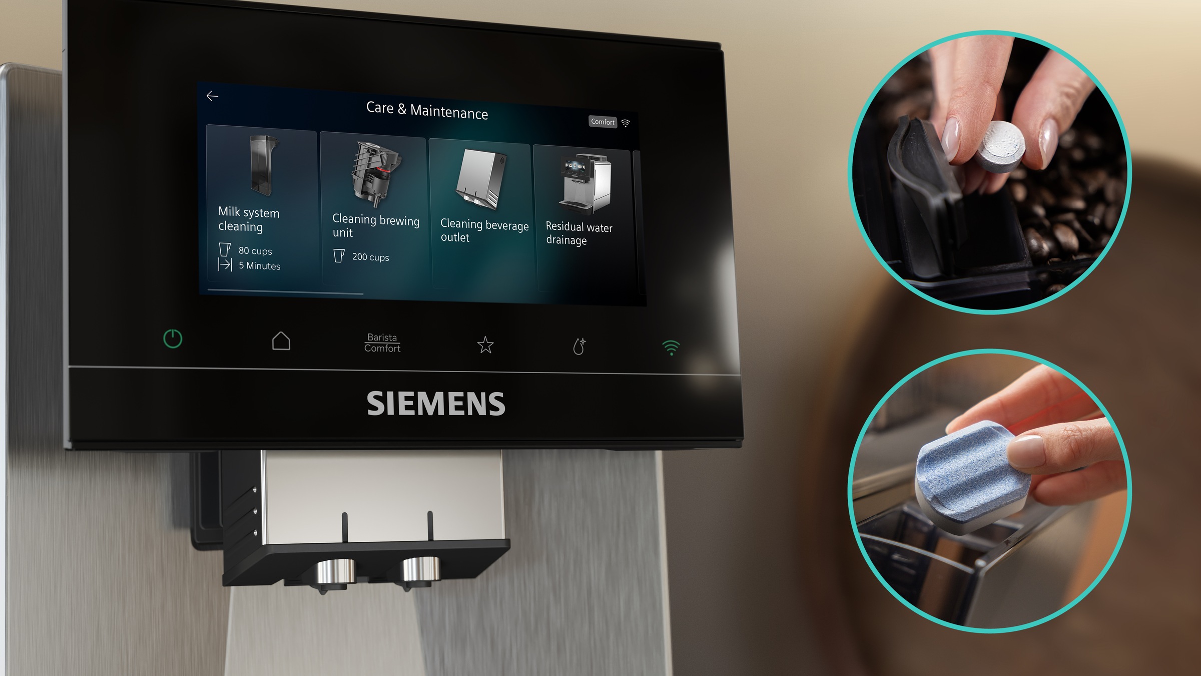 SIEMENS Kaffeevollautomat »EQ900 TQ927E03, 2 Bohnenbehälter, 41 versch. Getränke, XL-Getränke« farbiges 6.8'' TFT-Display, individuelle Aromaeinstellung, Edelstahl