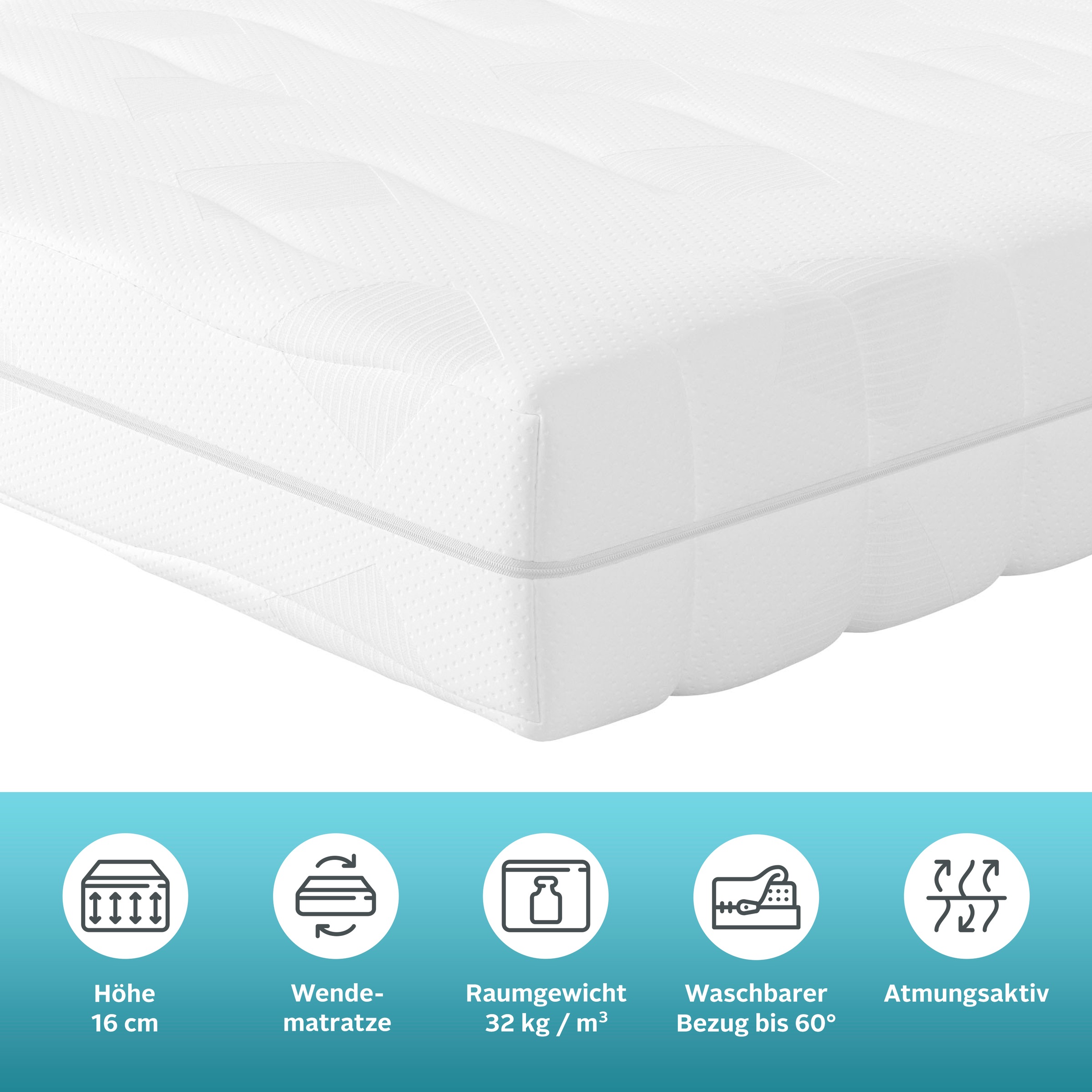 Thumbnail - OTTO home Jugendmatratze "Lixi Basic, Matratze 90x200 cm, 140x200 cm & mehr - Kundenliebling" 16 cm hoch Raumgewicht: 32...