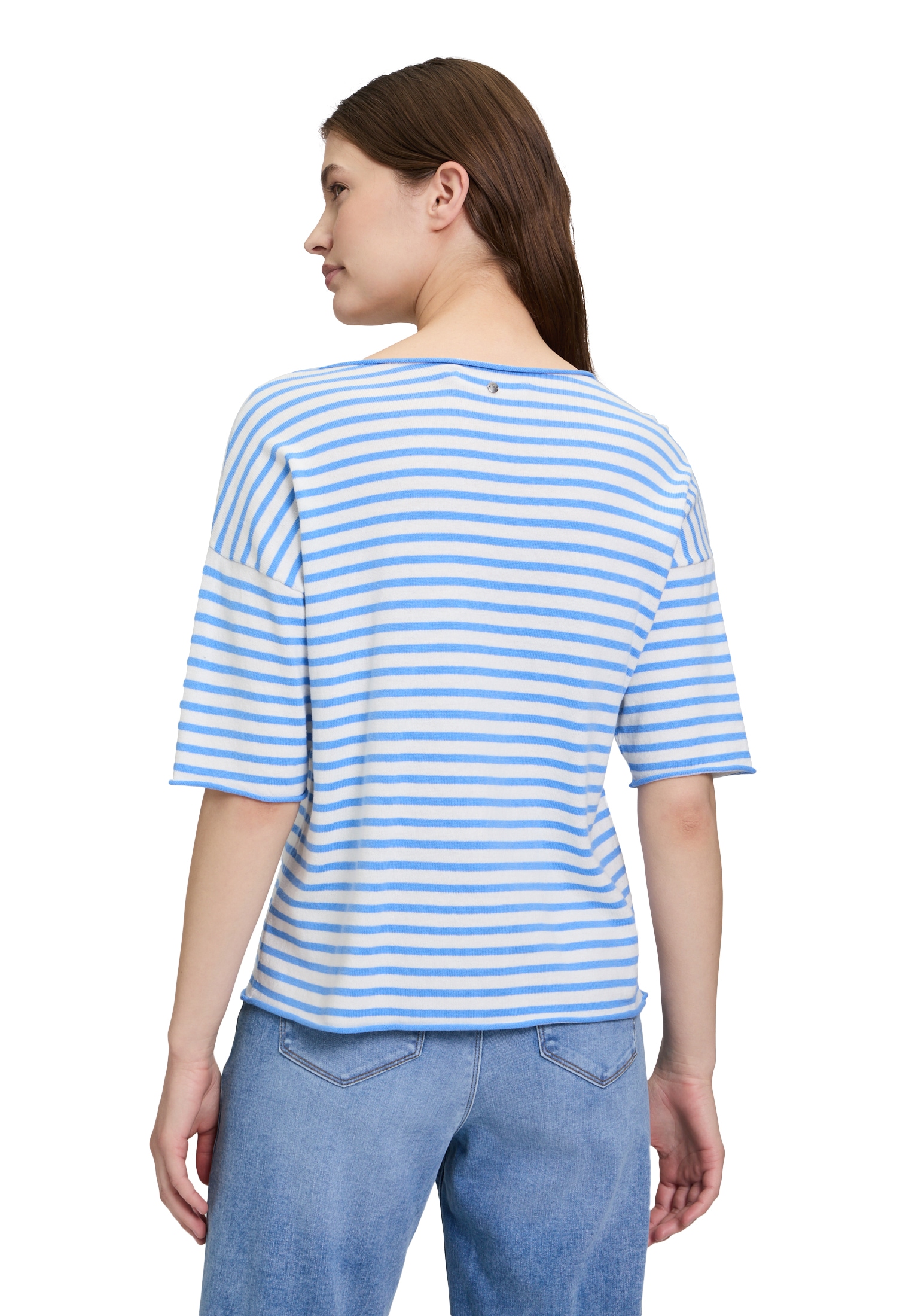 Betty&Co Kurzarmshirt »Betty & Co Strickpullover mit U-Boot-Ausschnitt«, (1 tlg.), Ringel