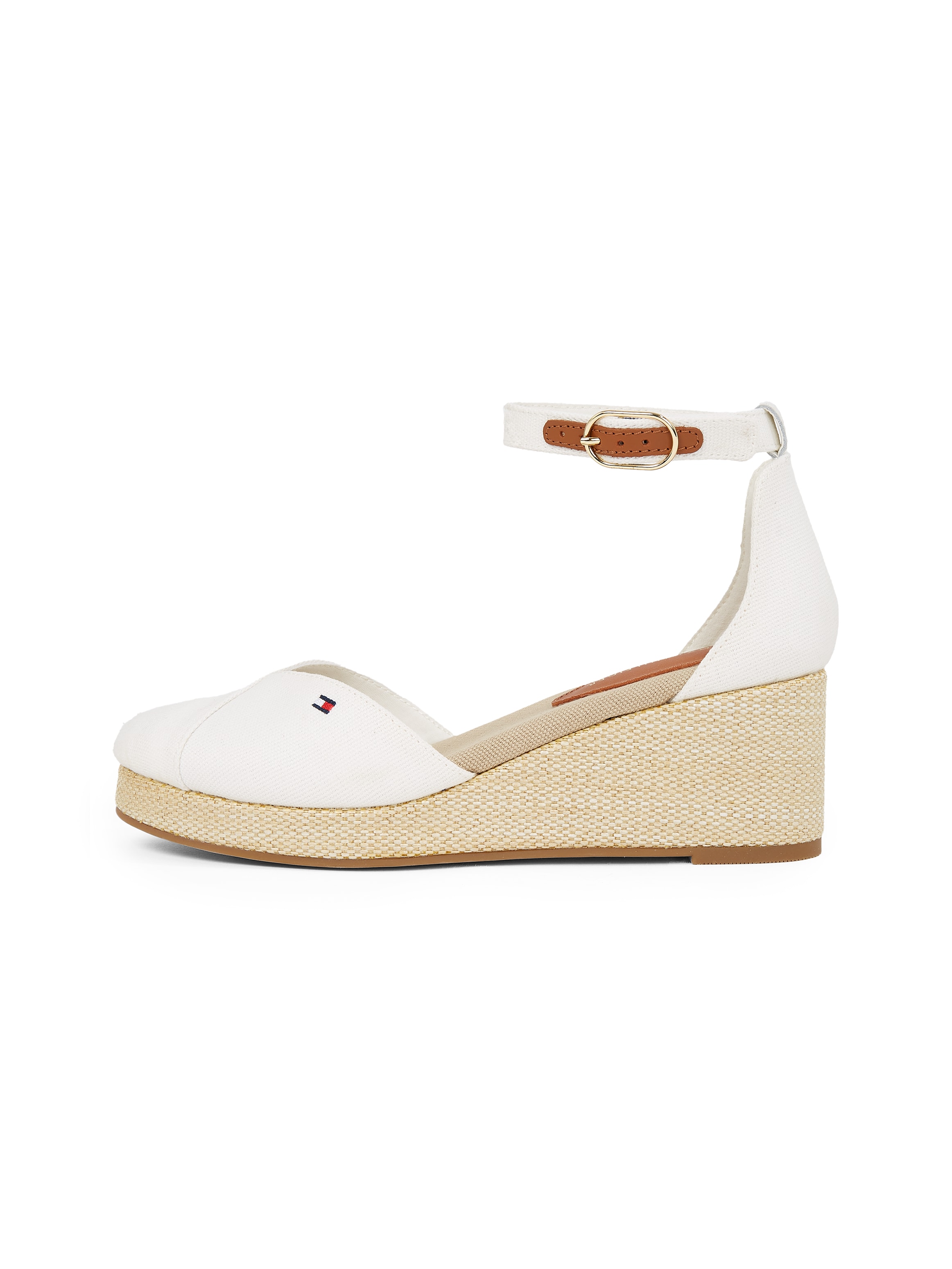 Tommy Hilfiger Keilsandalette "FLAG CLOSED TOE MID WEDGE ESPAD", Riemchensa günstig online kaufen