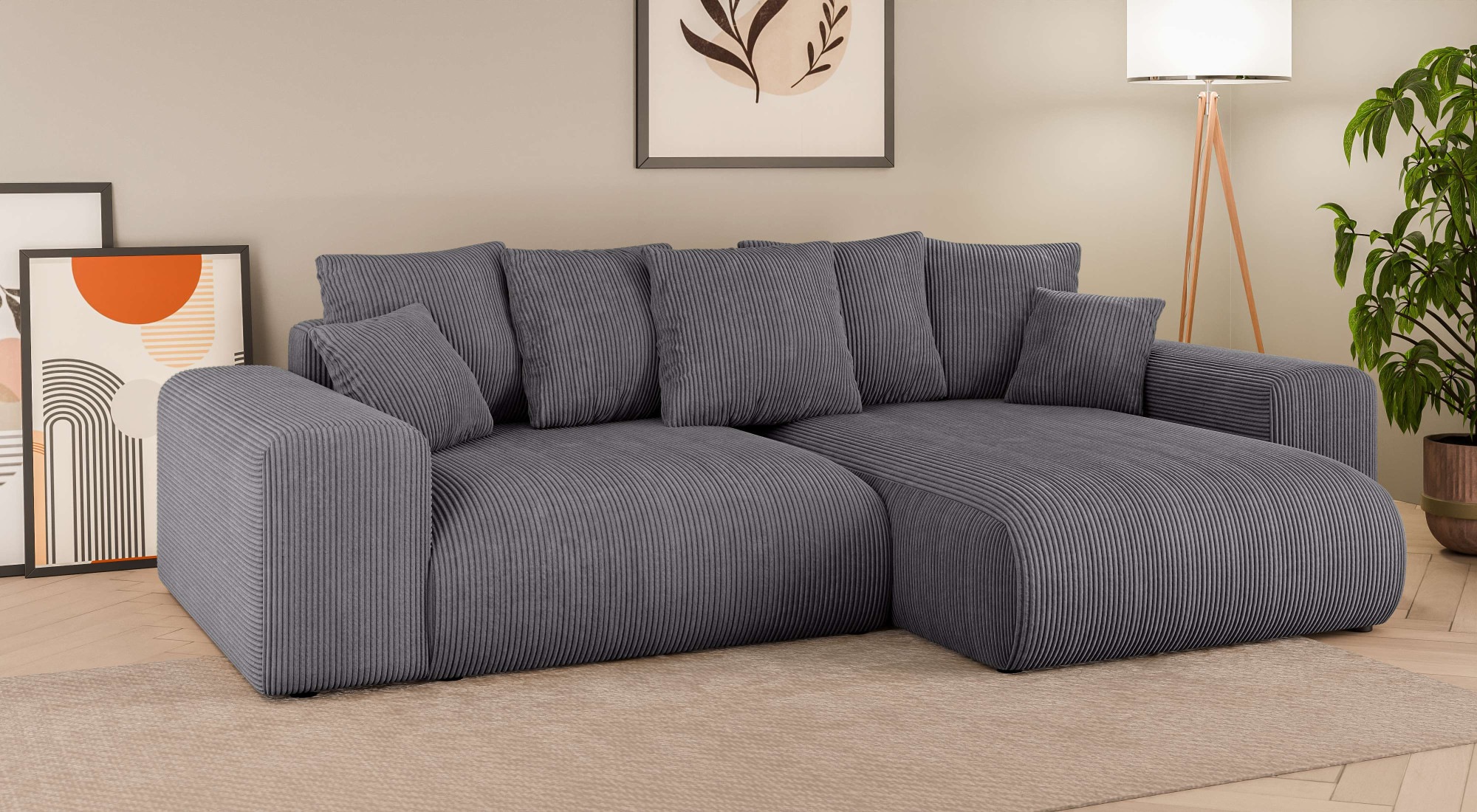 Home affaire Ecksofa "LAKESIDE mit Bettfunktion und Bettkasten, B/T/H 257/1 günstig online kaufen