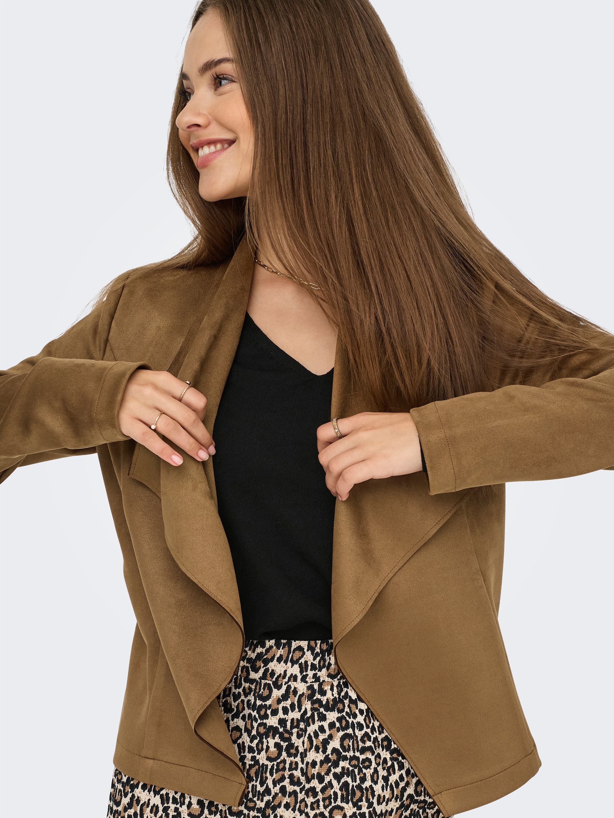 ONLY Kurzjacke "ONLJOLINE FAUX SUEDE DRAPY JACKET OTW", in Wildleder Optik günstig online kaufen