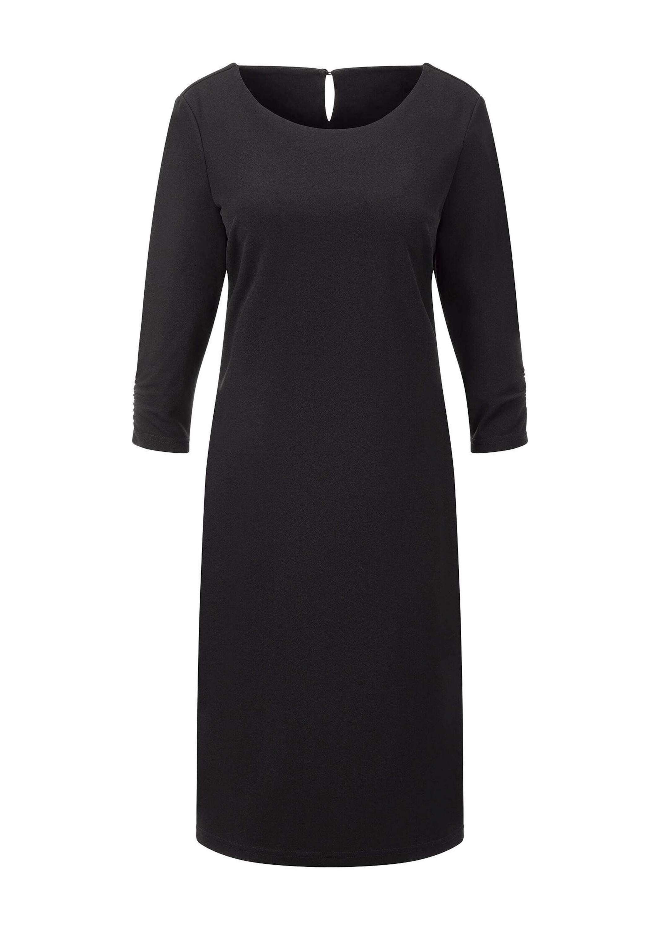 Etuikleid GOLDNER "Jerseykleid mit Krepp-Qualität", Damen, Gr. 50, N-Gr, schwarz, Obermaterial: 95% Polyester PES. 5% Elasthan EL., figurumspielend, Kleider Etuikleid, seitliche Nahttaschen