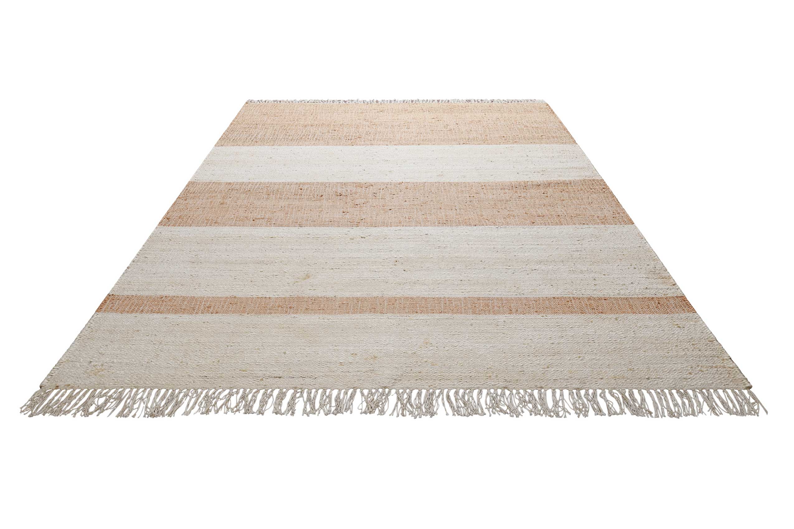 Green Looop Teppich "Vante GL-82308" rechteckig 4 mm Höhe Naturfaser Teppich aus 80% Jute 20% Baumwolle, mit Fransen, Wohnzimmer