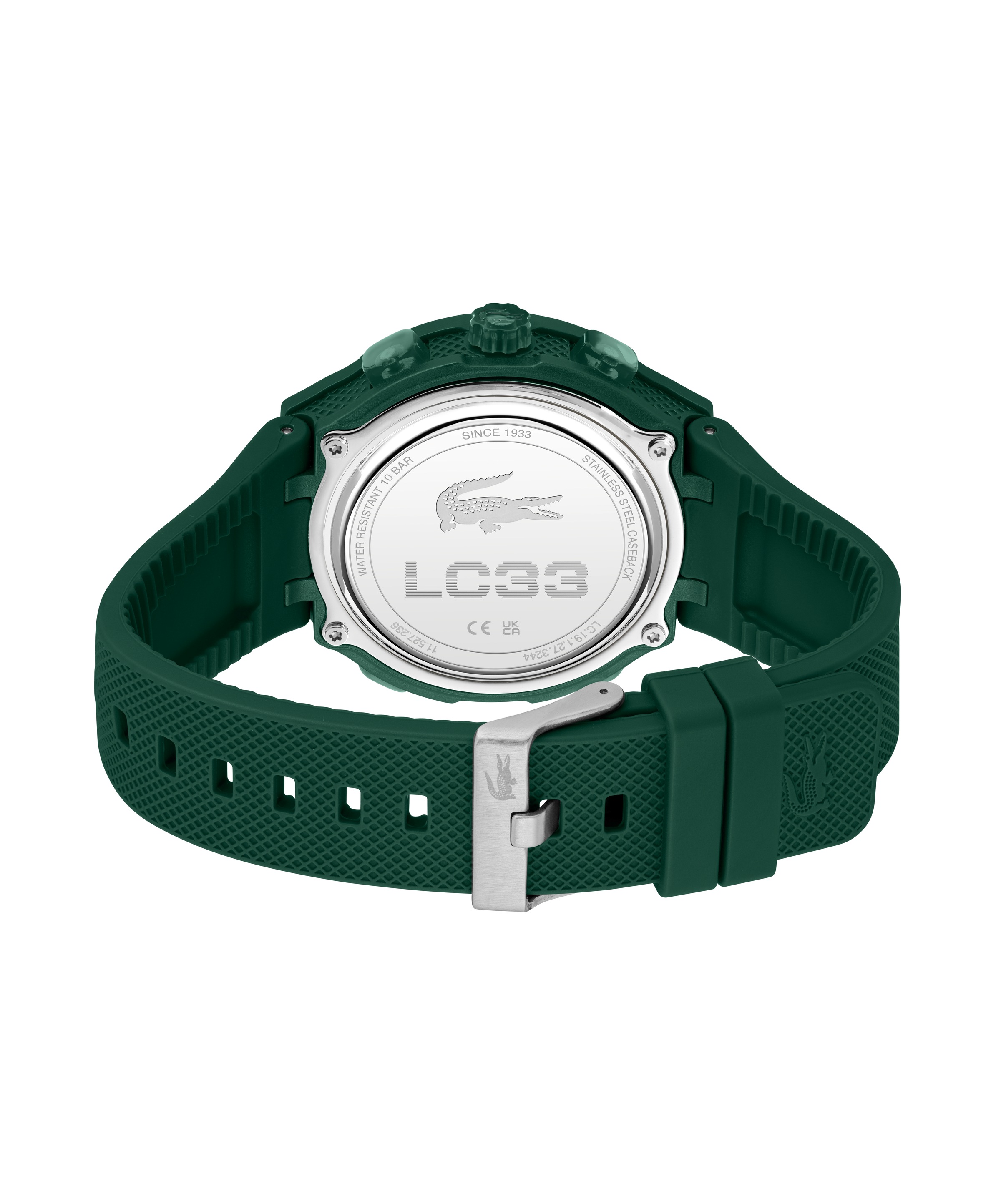 Chronograph LACOSTE "LC33", dunkelgrün, Armbanduhren, Herren, Chronograph, Quarzuhr, Armbanduhr, Herrenuhr, Silikonarmband, analog, digital, Tag 4