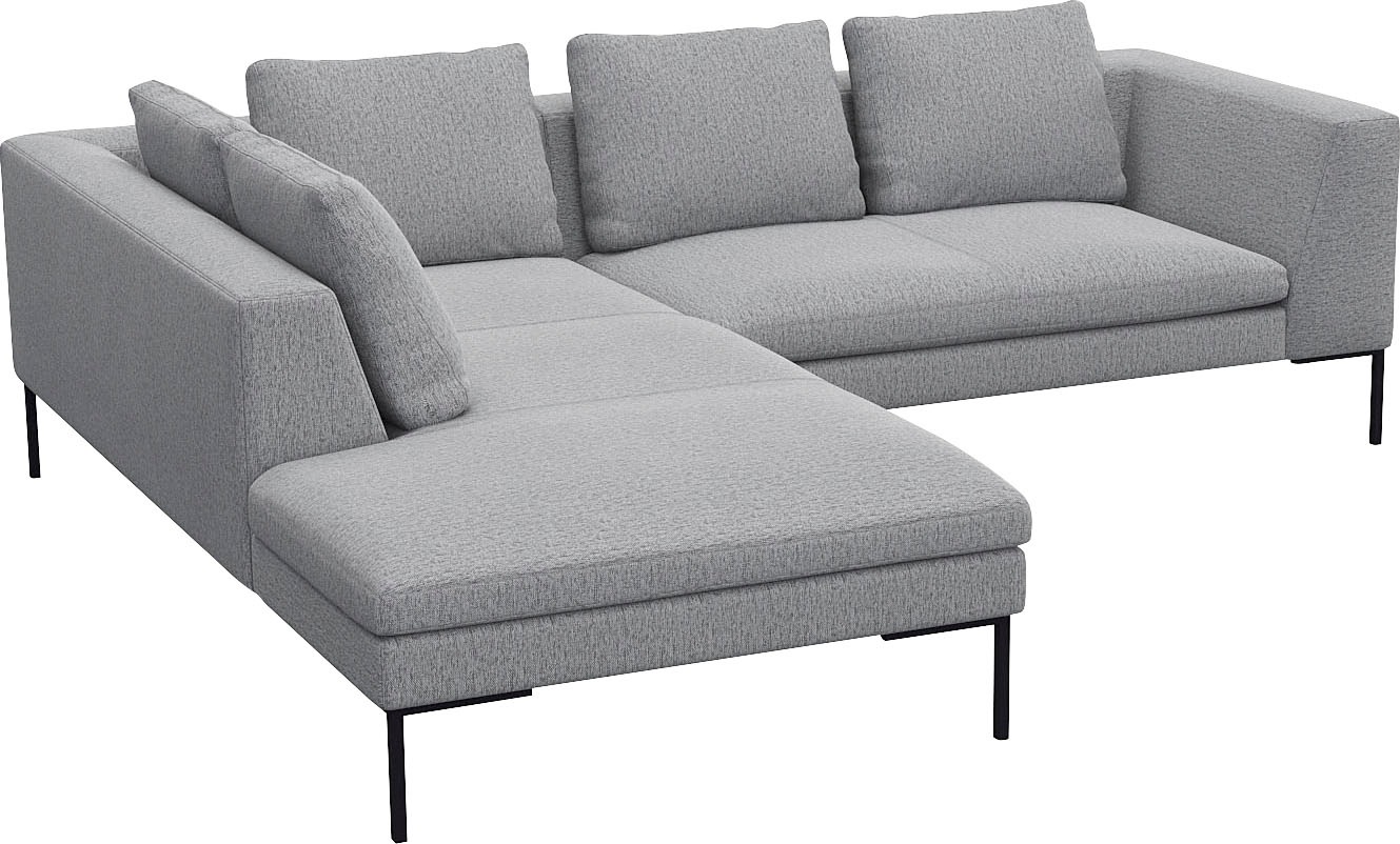 FLEXLUX Ecksofa »Loano, superbequemer Sitzkomfort durch Kaltschaum im Sitz, L-Form«, modernes Sofa, frei im Raum stellbar, lose Kissen, hoher Fuß