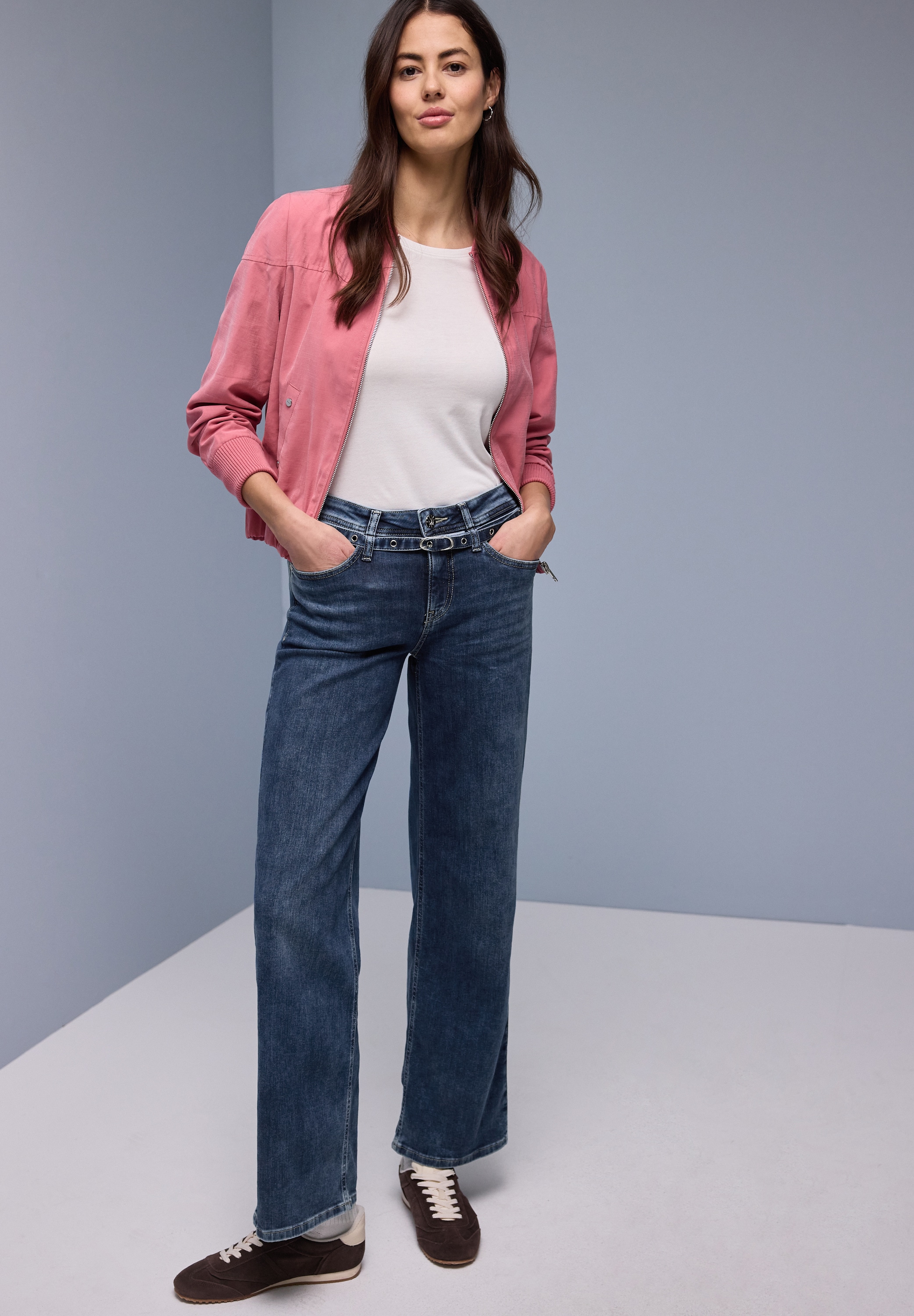 STREET ONE Loose-fit-Jeans "Style Emee" mit praktischem Denim-Gürtel günstig online kaufen
