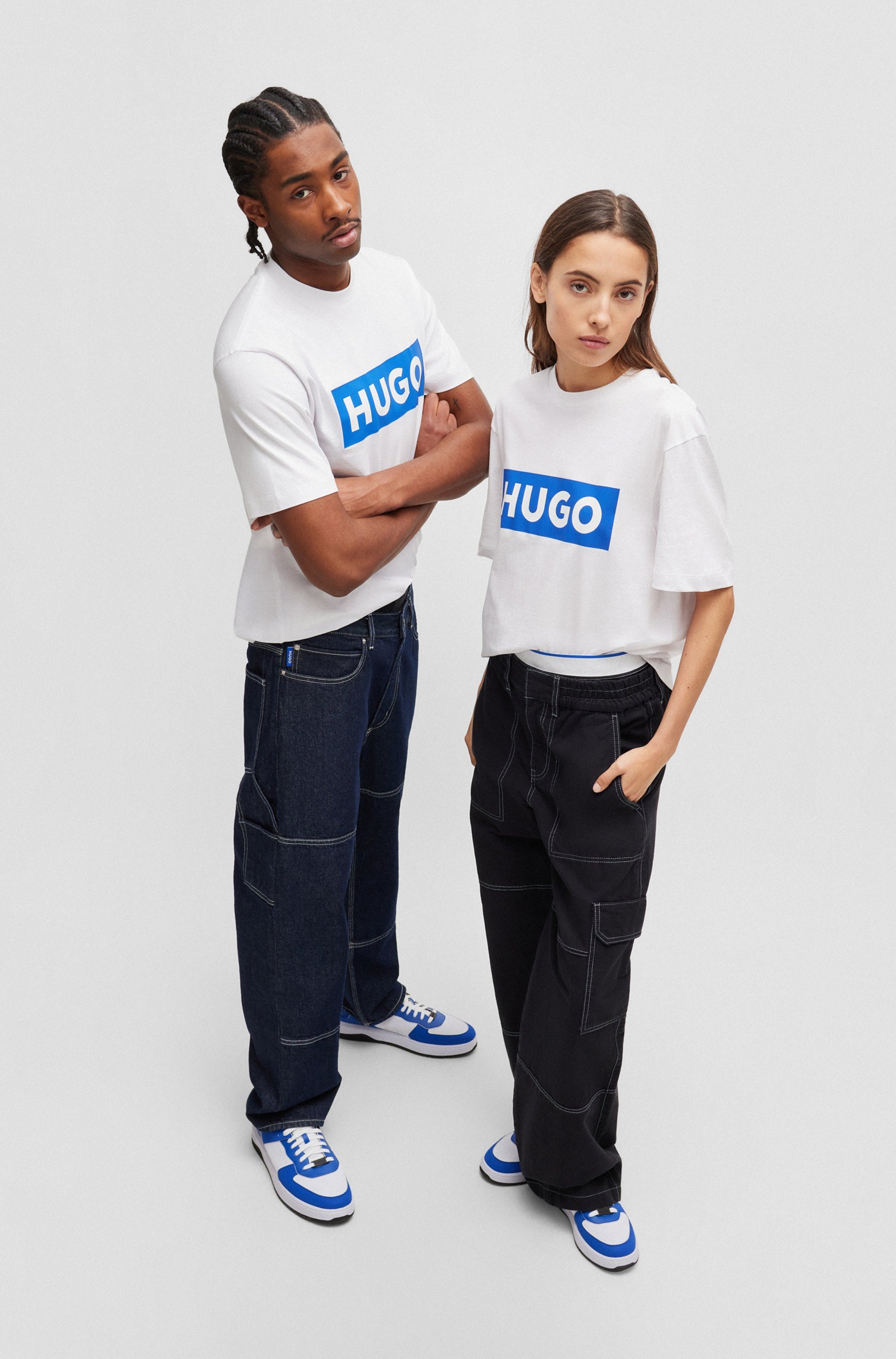 HUGO Blue T-Shirt »Nico«, mit großem Logo-Print, Unisex