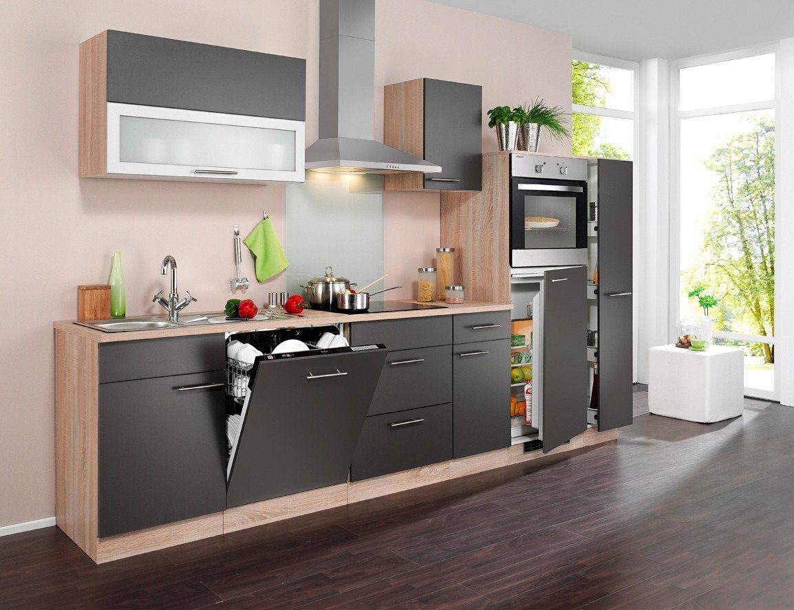 wiho Küchen Küchenzeile »Montana«, mit | E-Geräten, Breite BAUR 300 cm kaufen