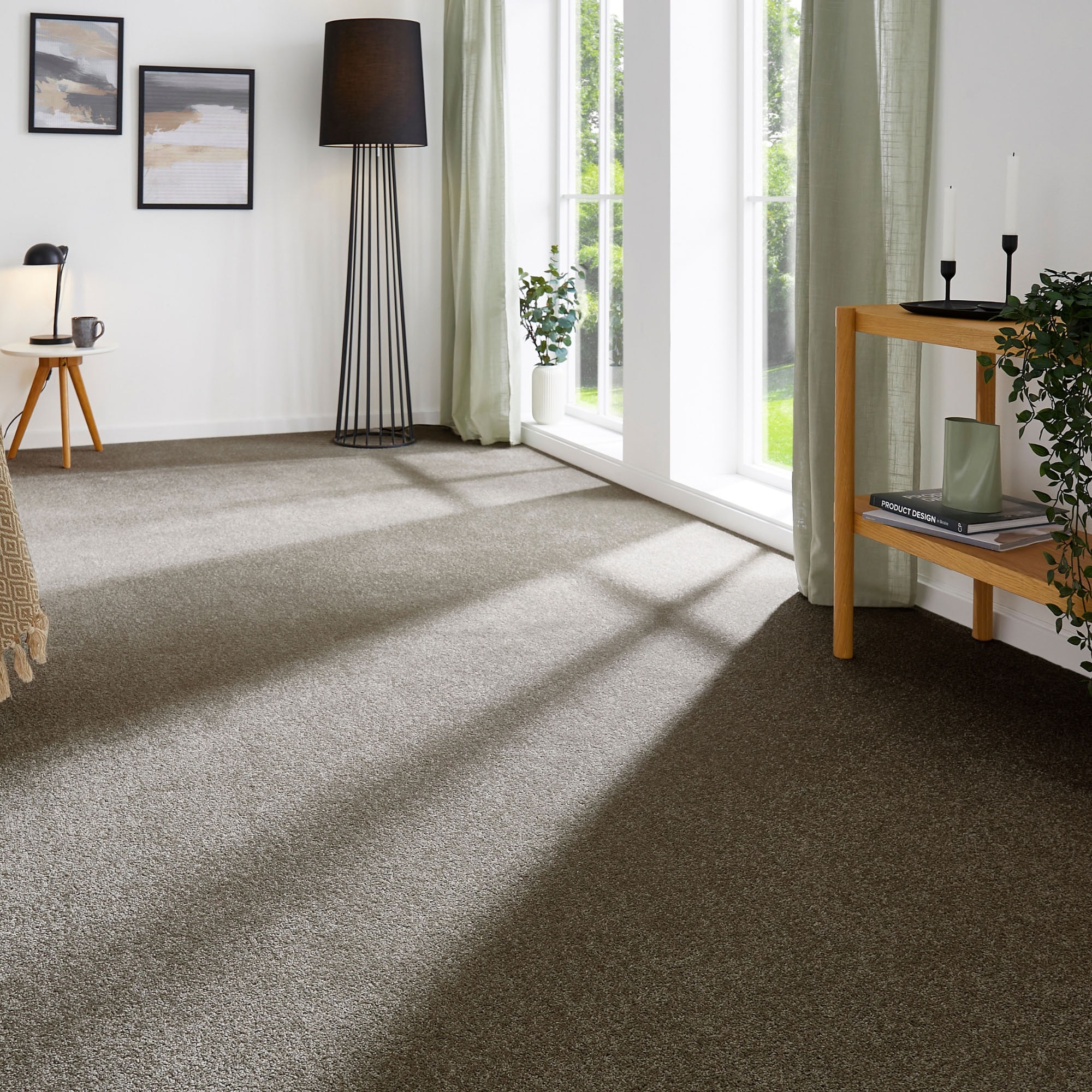 Andiamo Teppichboden »Ines, Kräuselvelours, Gesamthöhe ca. 8,5 mm, Luxusklasse LC2« rechteckig 21 mm Höhe Uni Farben, Breite 400 cm, strapazierfähig & pflegeleicht