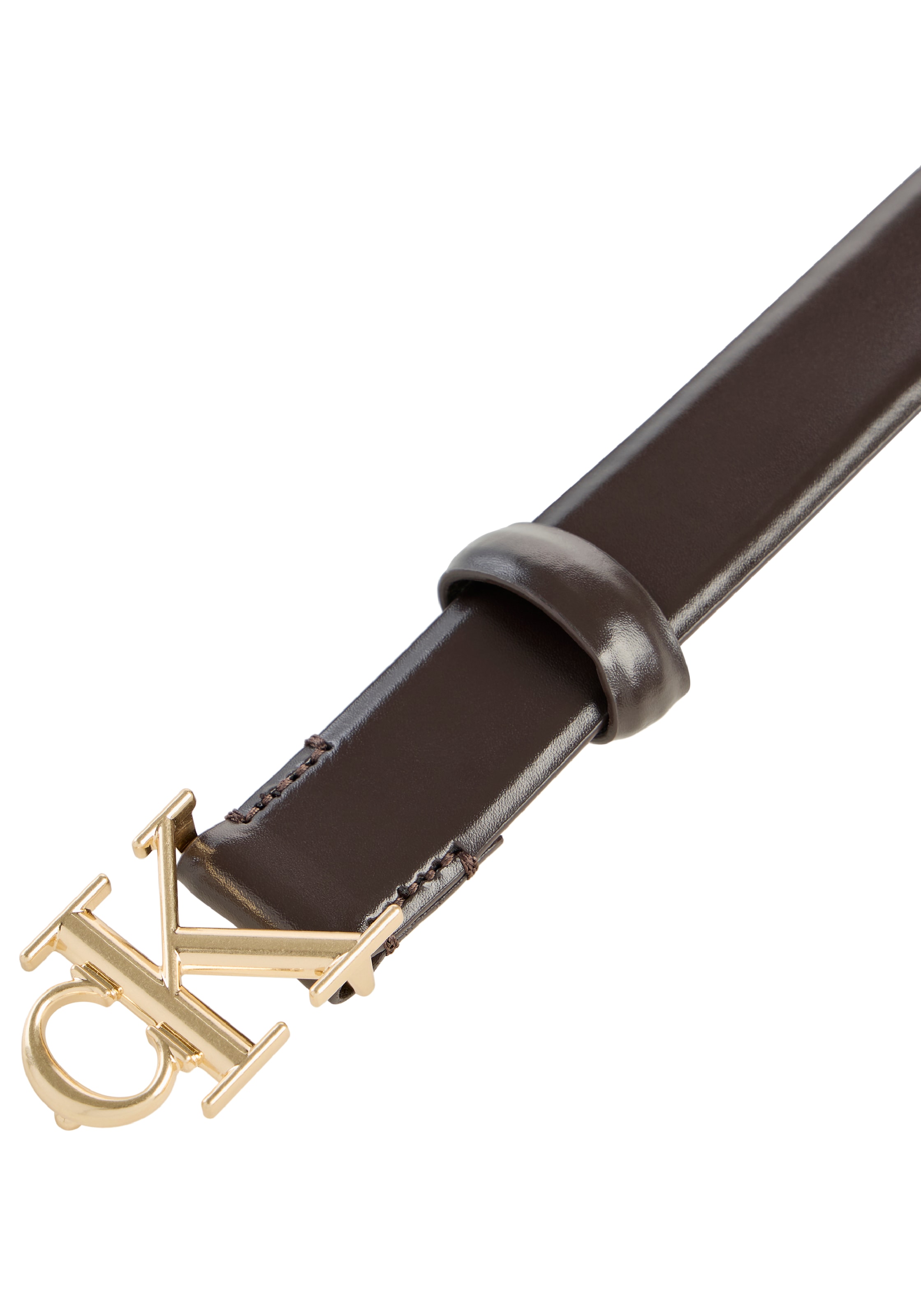 Calvin Klein Ledergürtel "ROUND CK BUCKLE 30MM BELT SMOOTH" Größenverstellbar mit Metallschließe