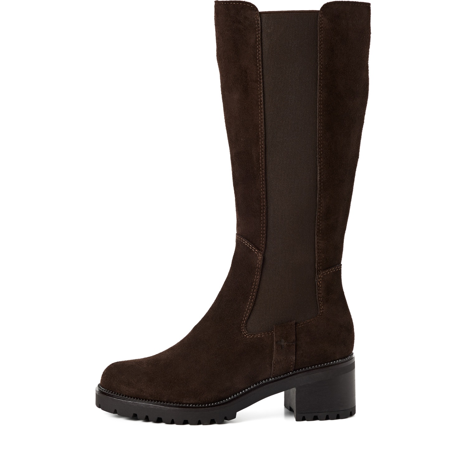 Tamaris Stiefel  Blockabsatz, Langschaftstiefel, Businessstiefel mit T-Logoprägung