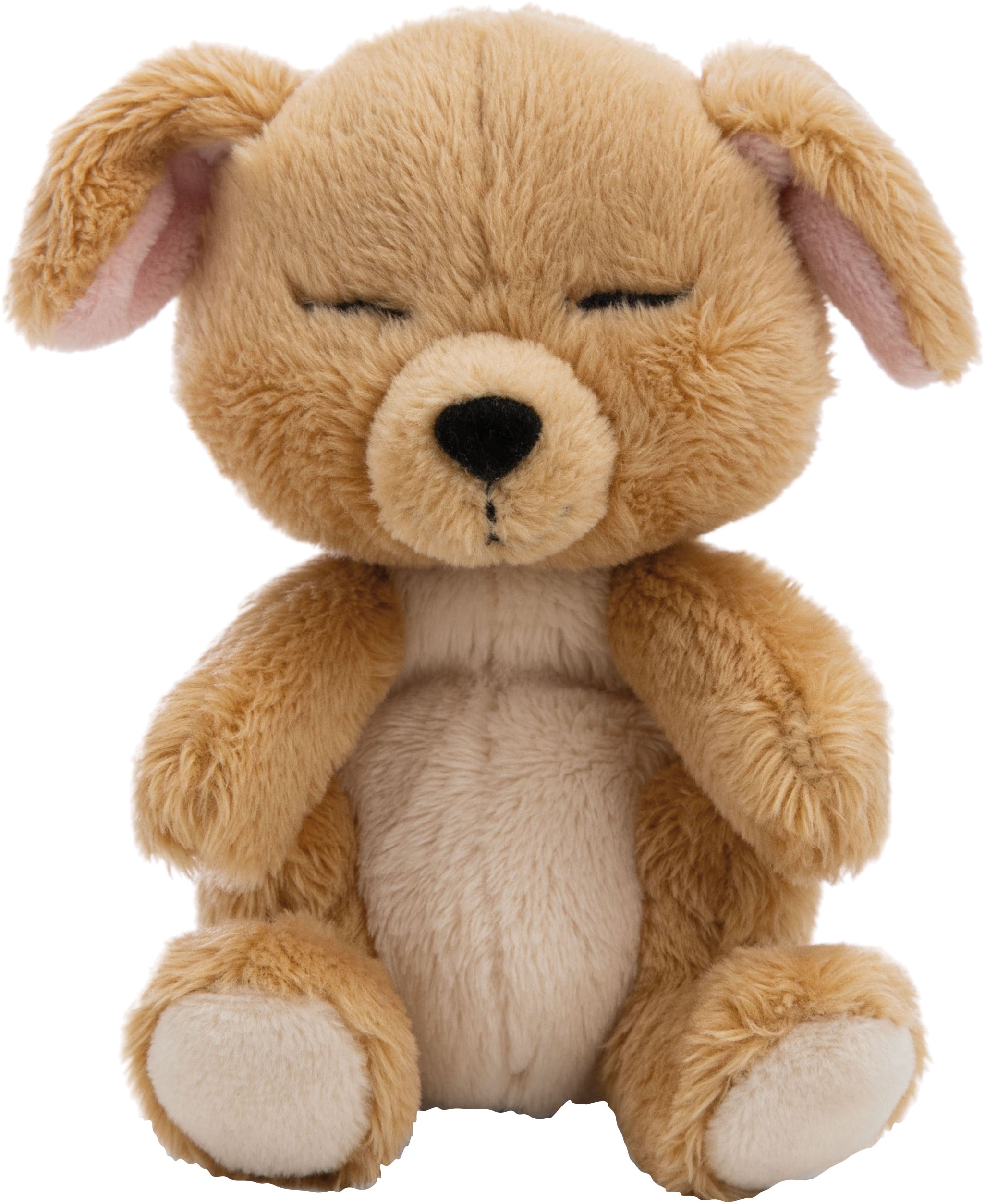 Nici Kuscheltier »Sleeping Pets, Hund beige, 12 cm« im Körbchen