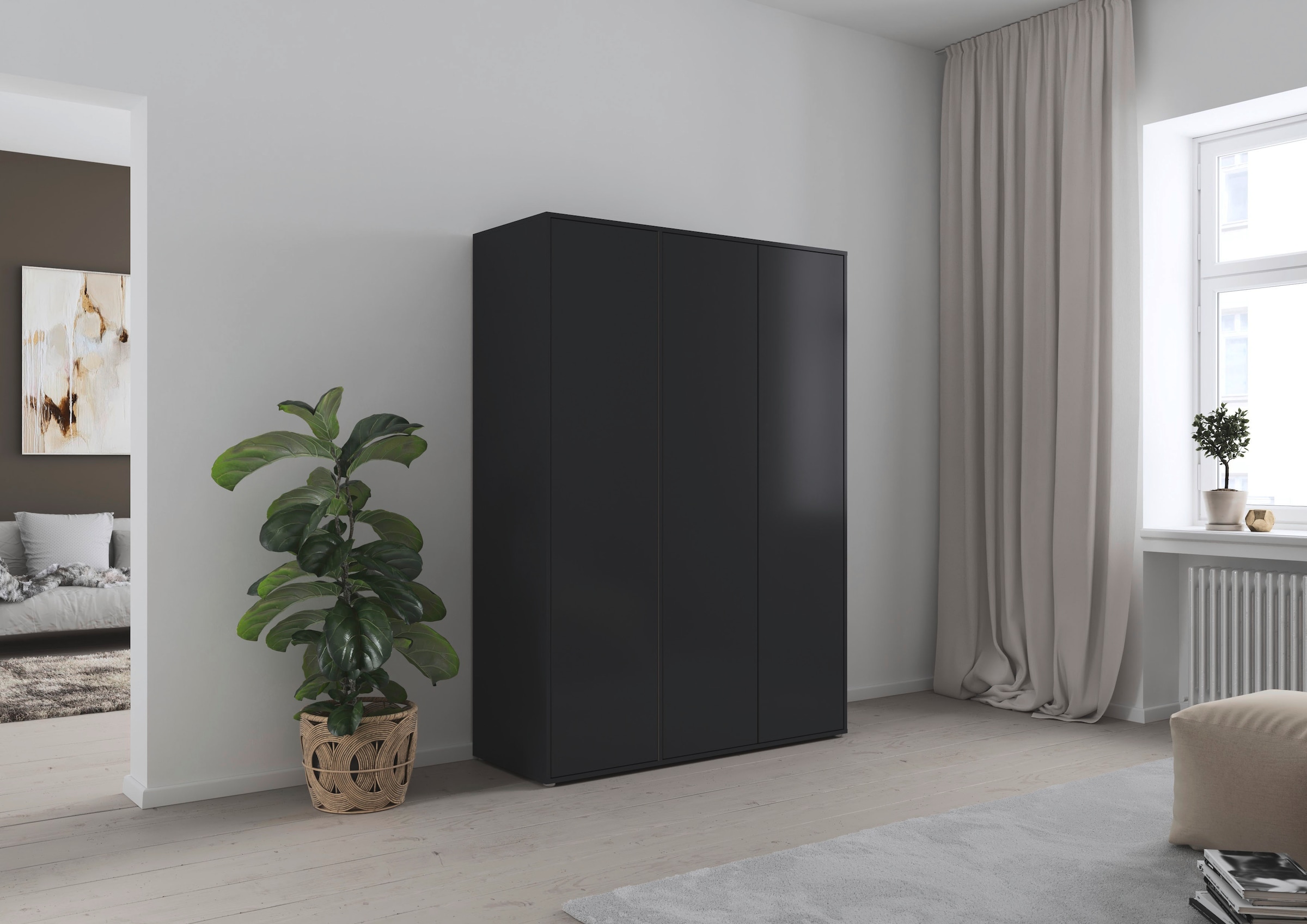 rauch Drehtürenschrank »Kleiderschrank Schrank Garderobe Wäscheschrank NABILA viel Stauraum«, (in 3 verschiedenen Ausstattungen BASIC/CLASSIC/PREMIUM), in 2 Breiten mit Push-to-Open Funktion TOPSELLER MADE IN GERMANY