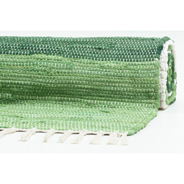 reine BAUR Handweb | mit Fransen Baumwolle, rechteckig, Flachgewebe, THEKO Läufer »Stripe Cotton«, handgewebt,