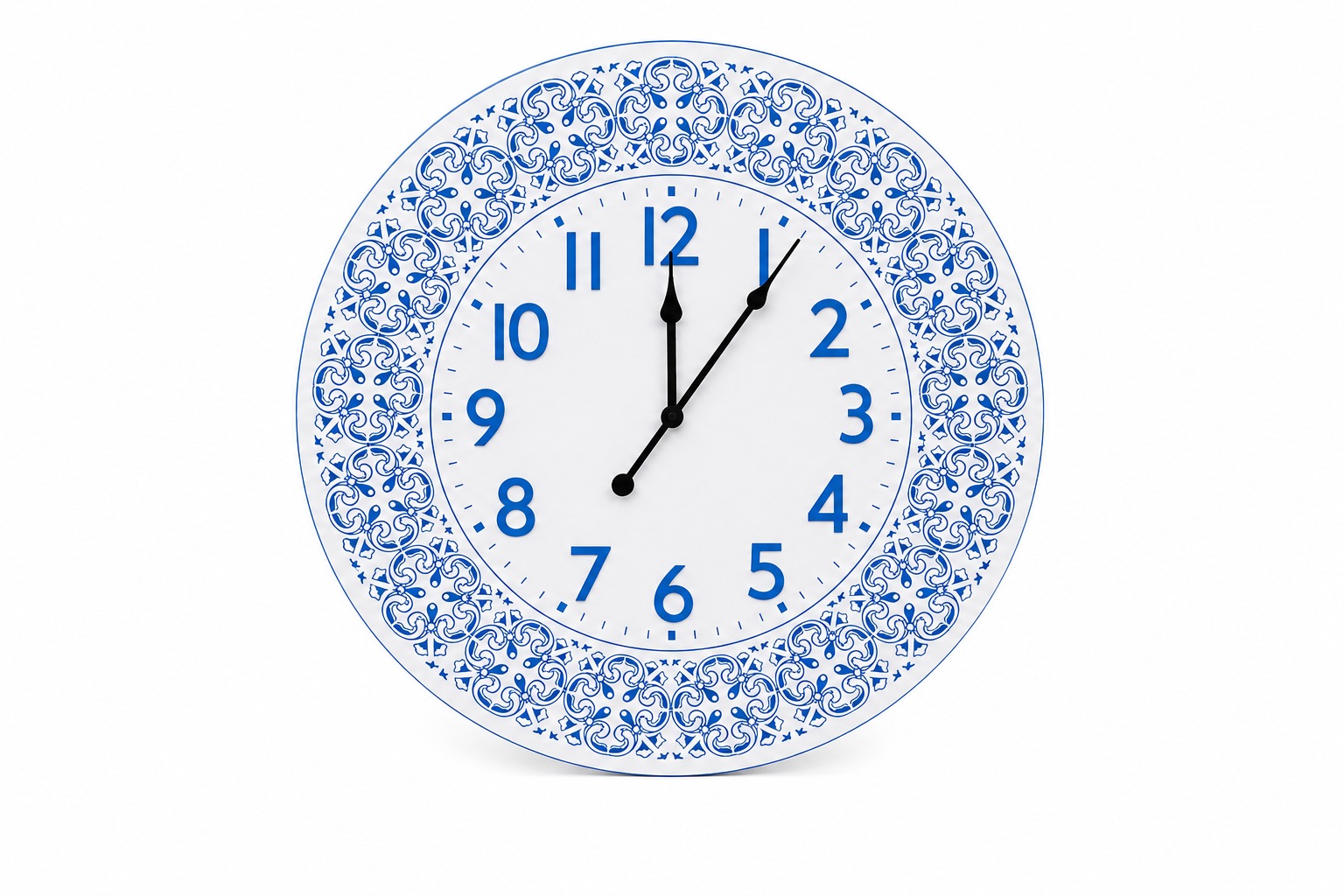OTTO home Wanduhr "Blue Sky mit detailreichen Ornamenten, 58cm groß" Küchenuhr, Wanduhr