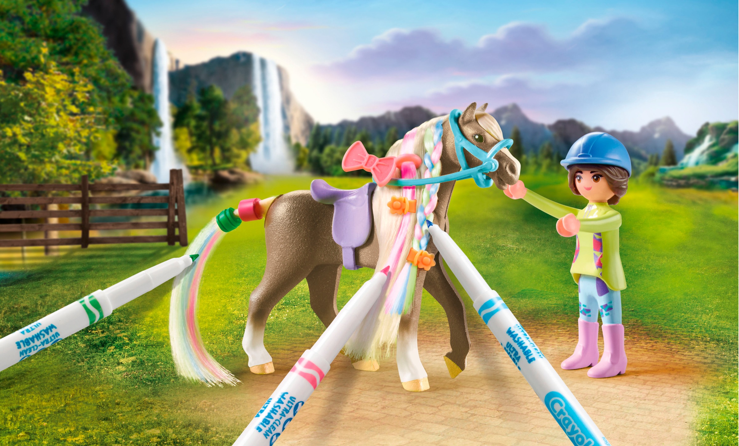 Playmobil® Konstruktions-Spielset »Kreativset mit Pferd und Stiften (71640), Horses of Waterfall«, (19 St.), Made in Europe