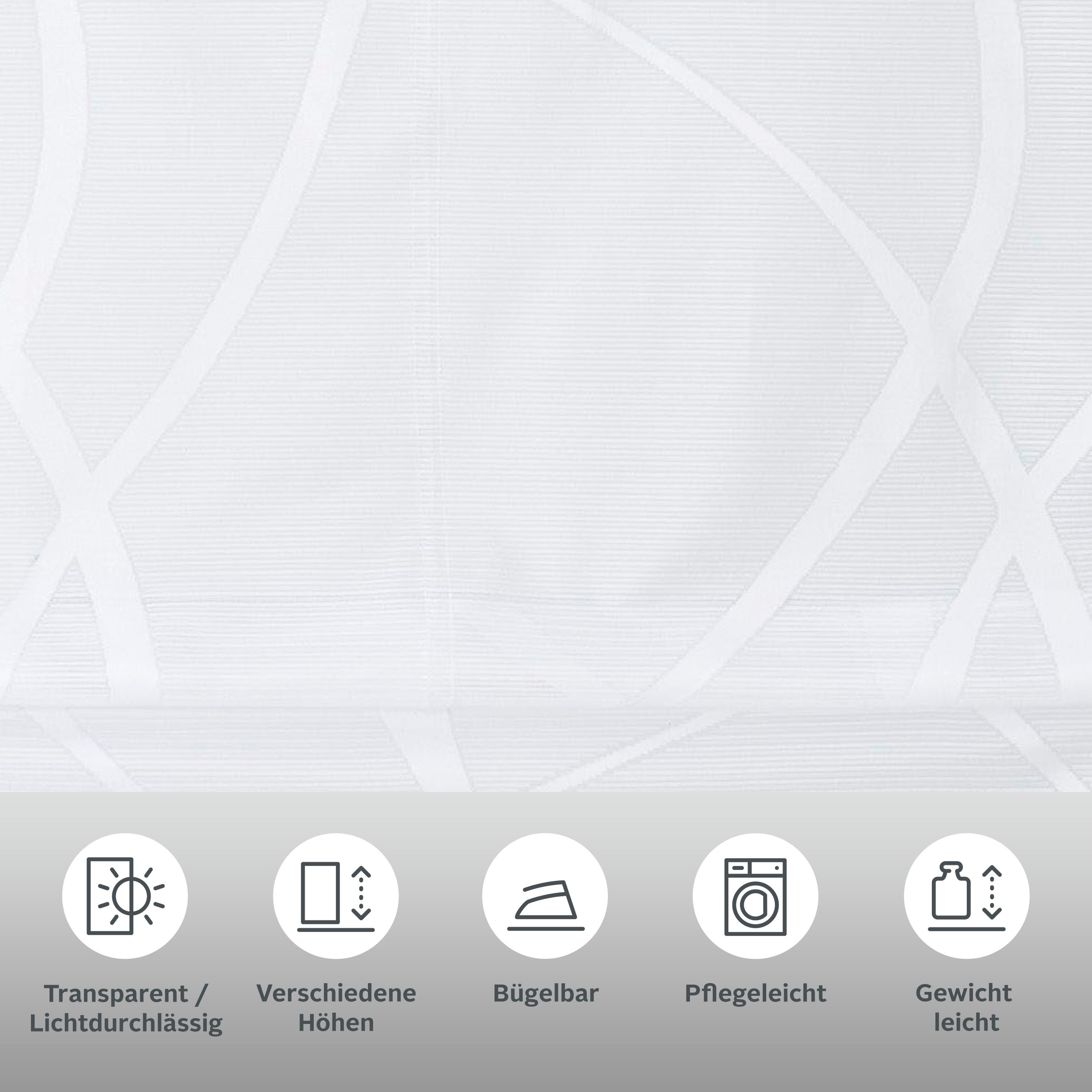 Thumbnail - my home Raffrollo "Cellino" mit Schlaufen Transparent, klassische Netzoptik, Polyester