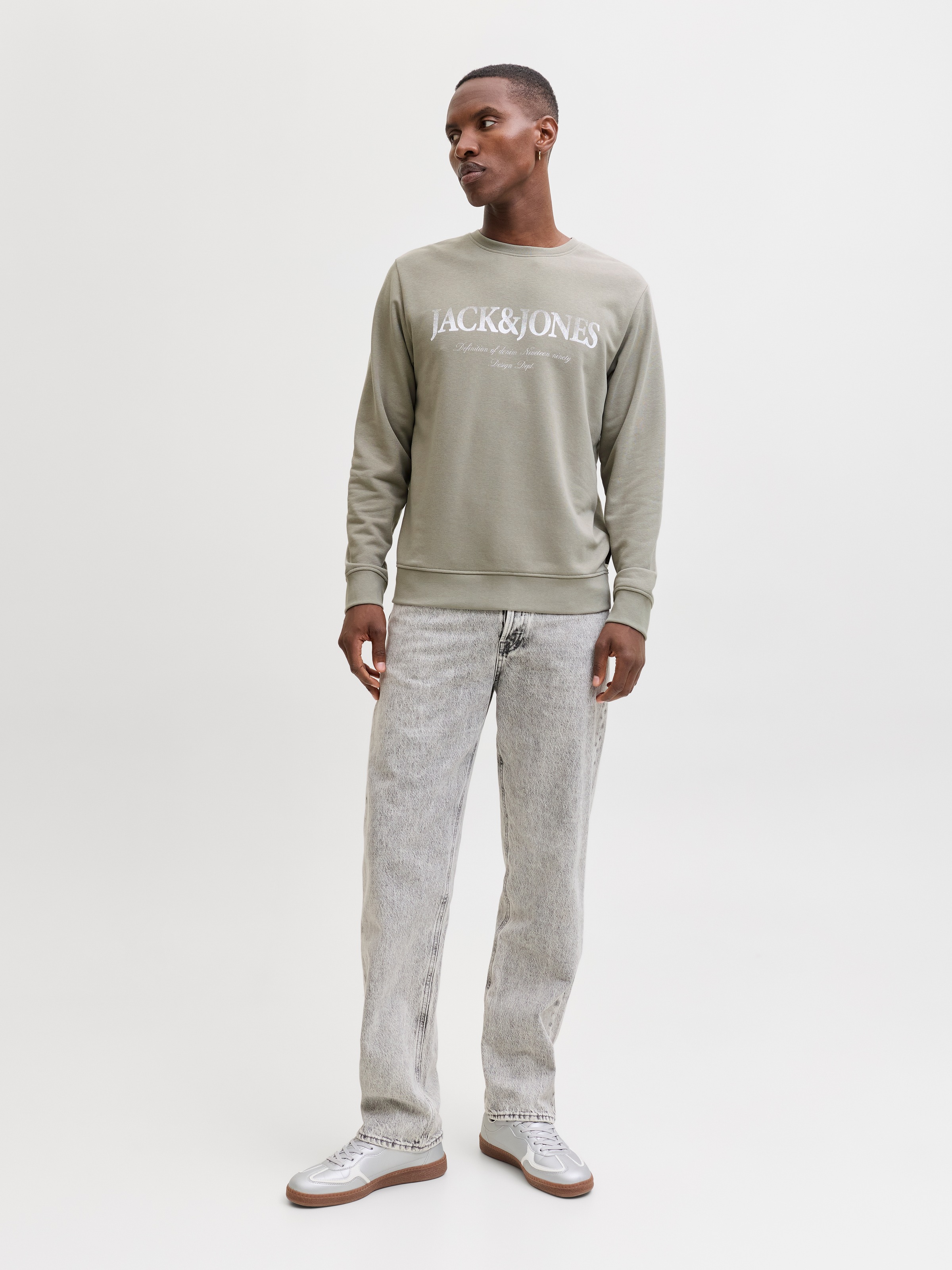 Jack & Jones JJDEVIN Daytona Print Sweat Crew Neck Grün M 3