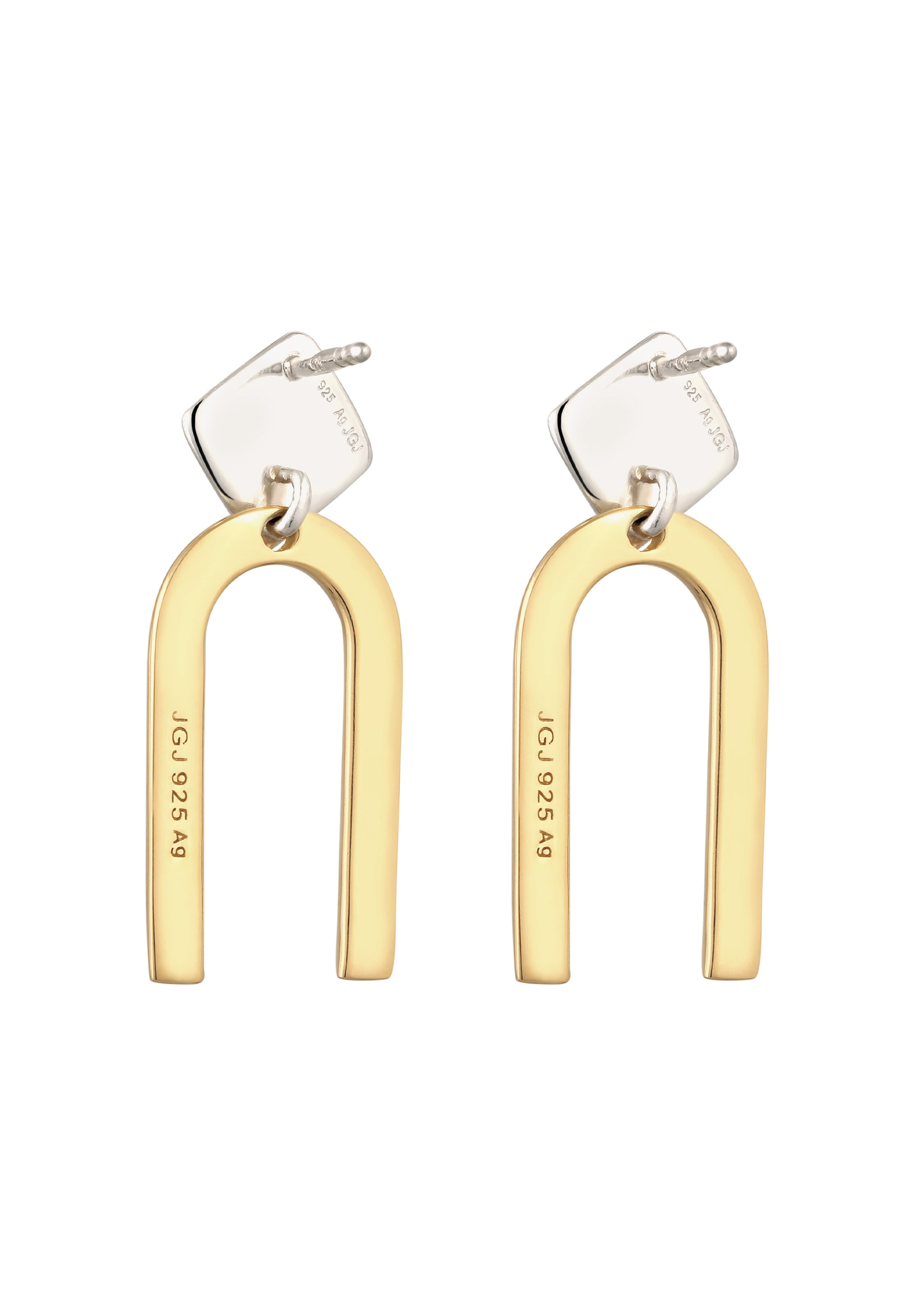 Elli Paar Ohrstecker »Ohrringe Ohrstecker U-Form Bicolor 925 Sterling Silber«