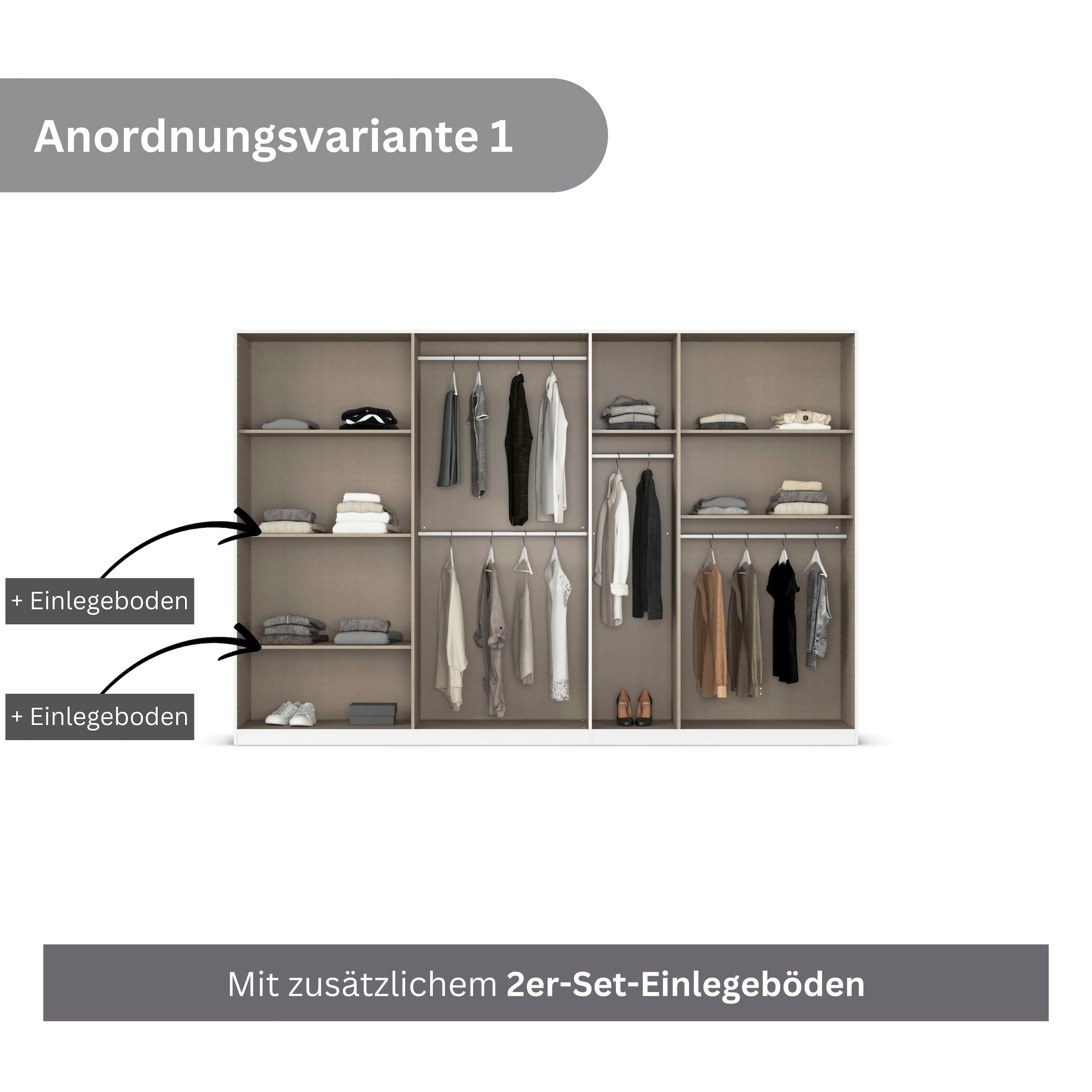 rauch Drehtürenschrank »Kleiderschrank Schrank Garderobe AGORDO mit Dekor- oder Hochglanzfront«, (in zwei Griff-Farben), durchdachte Innenausstattung, in 6 Breiten und 2 Höhen MADE IN GERMANY