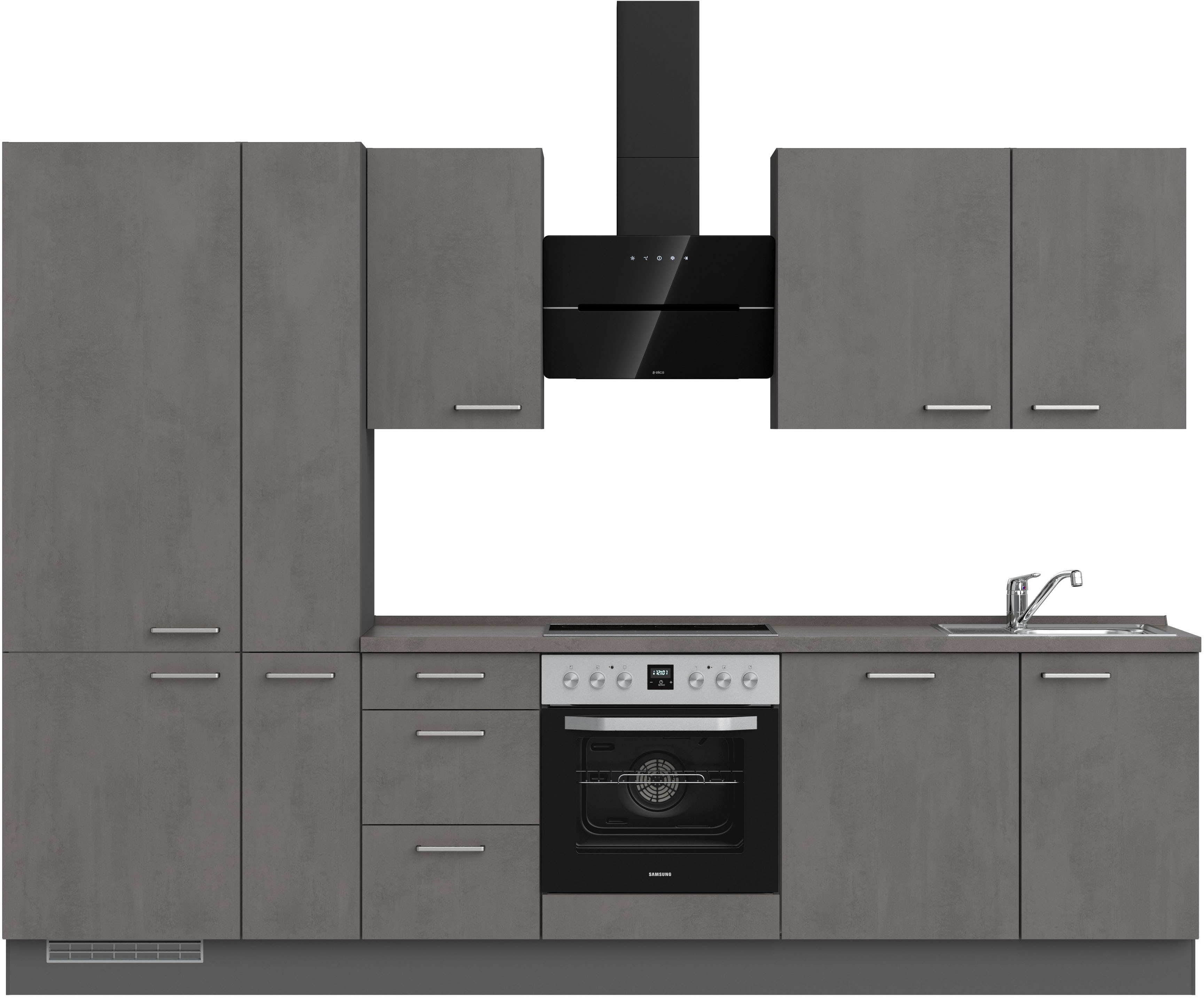 nobilia Küchenzeile ""Riva II", NEU: individuell anpassbar mit gratis Profi-Beratung" vormontiert, Breite 300 cm, Ausrichtung wählbar, wahlw. mit E-Geräten