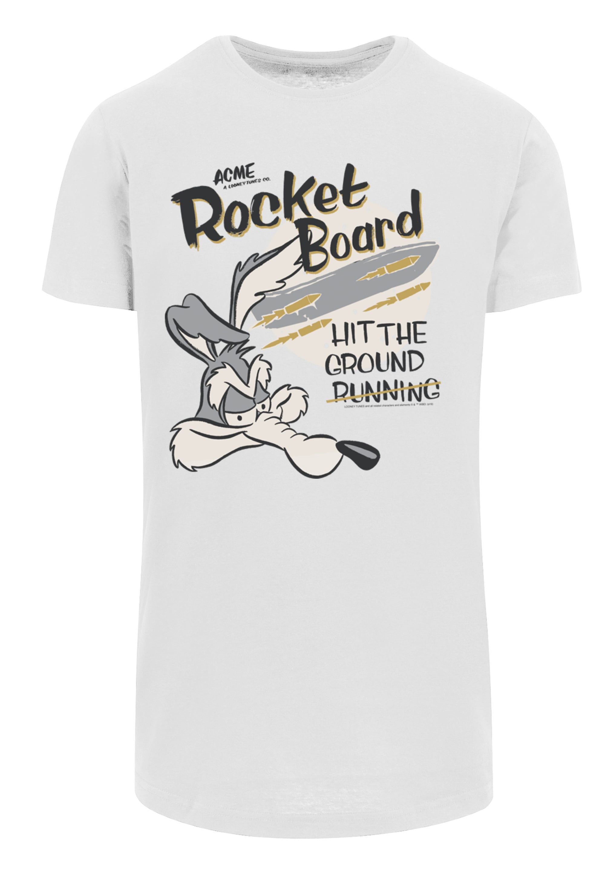 F4NT4STIC T-Shirt »Long Cut T-Shirt Looney Tunes Rocket Board«, Herren,Premium Merch,Lang,Longshirt,Bedruckt